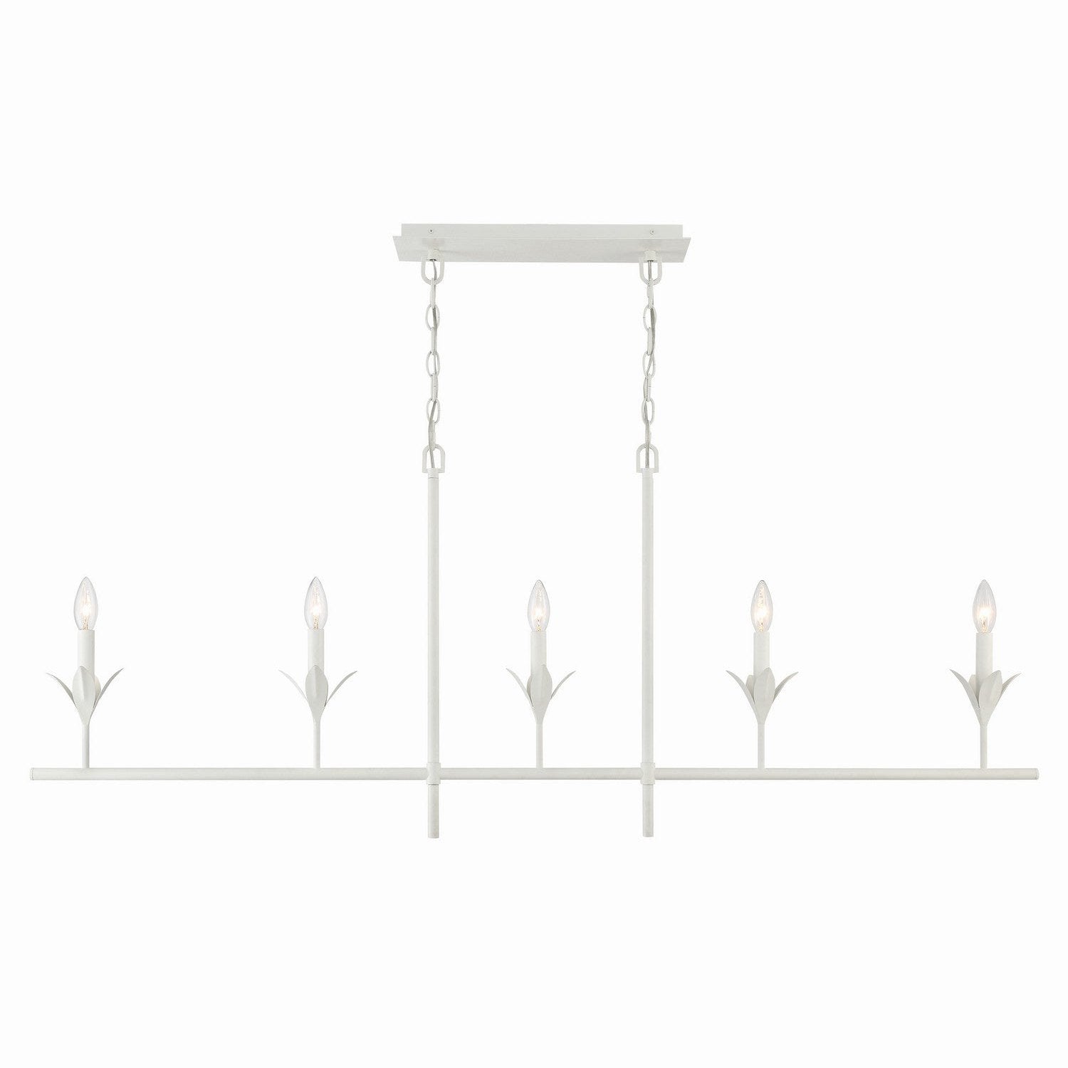 Crystorama - 537-MT - Five Light Chandelier - Broche - Matte White