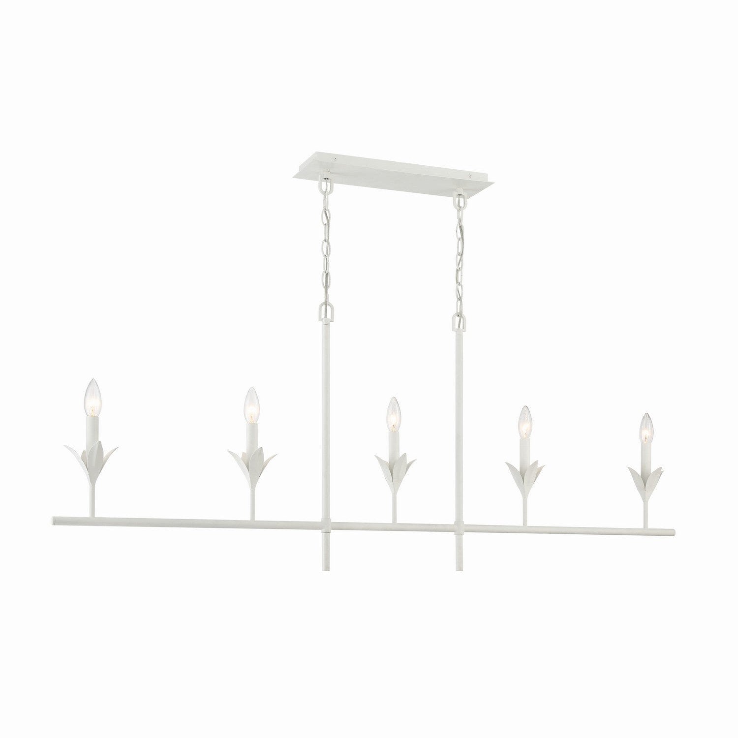 Crystorama - 537-MT - Five Light Chandelier - Broche - Matte White