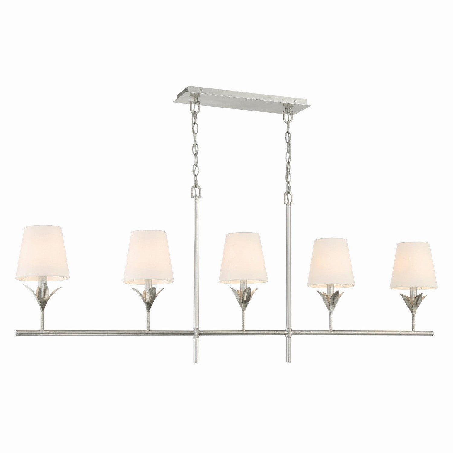 Crystorama - 537-SA - Five Light Chandelier - Broche - Antique Silver