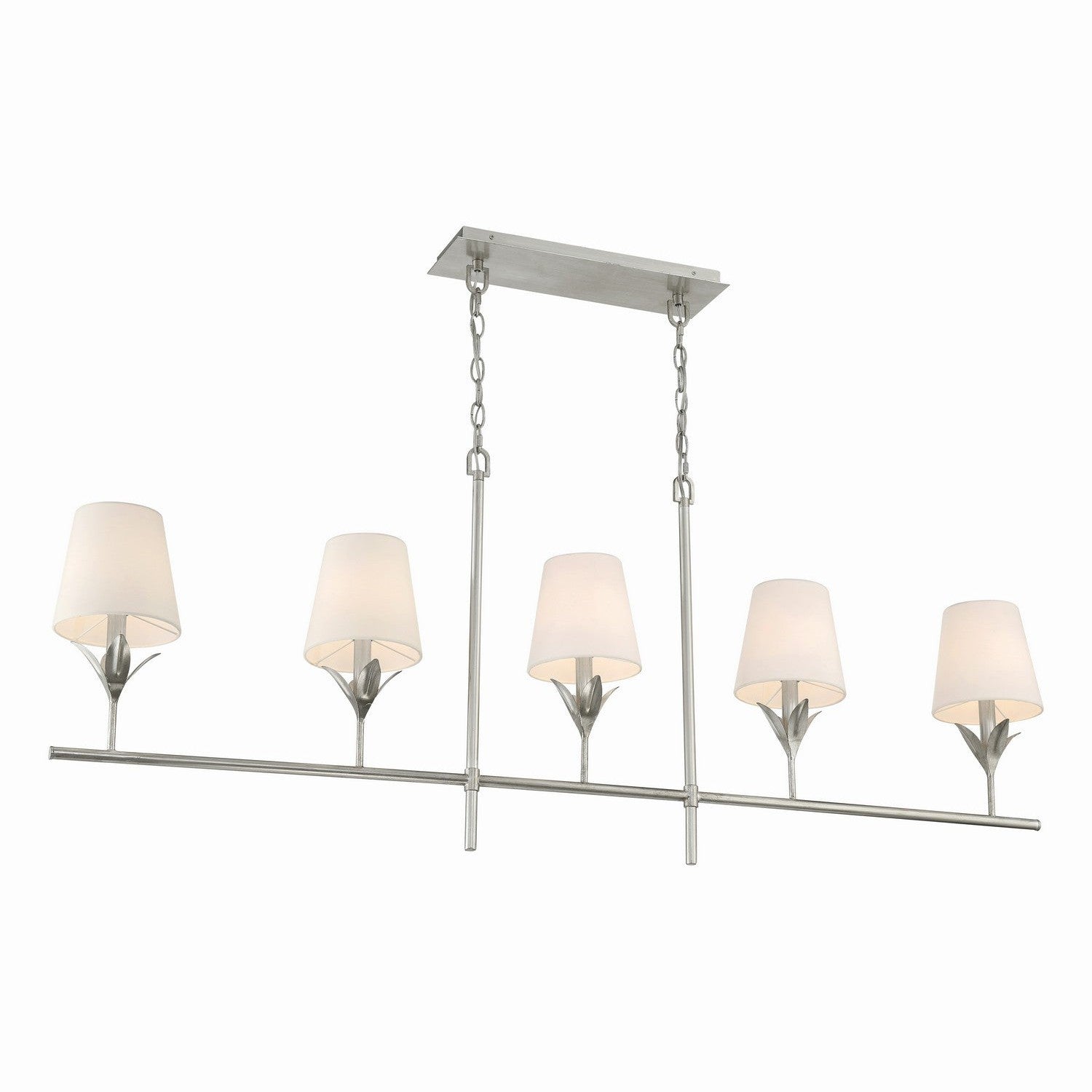 Crystorama - 537-SA - Five Light Chandelier - Broche - Antique Silver