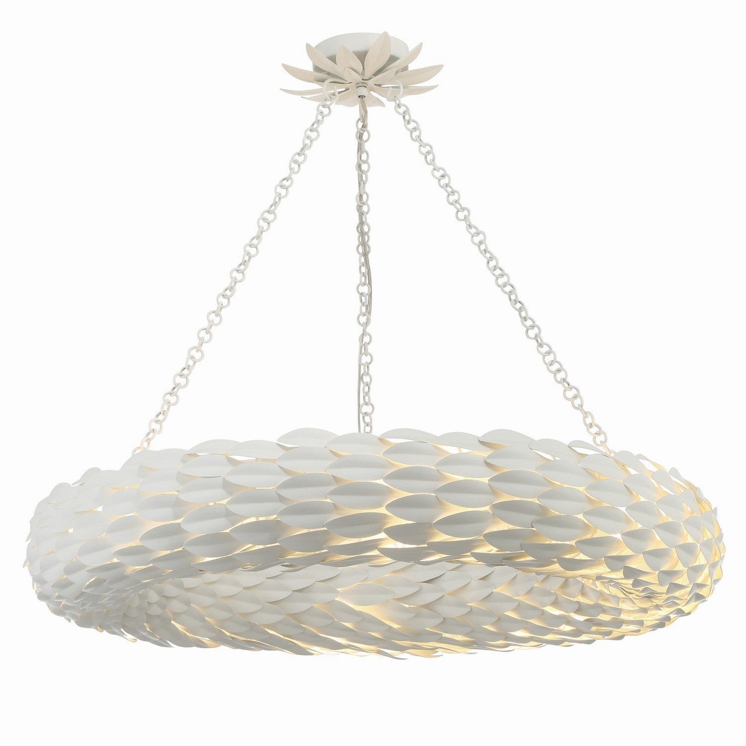 Crystorama - 538-MT - Eight Light Pendant - Broche - Matte White