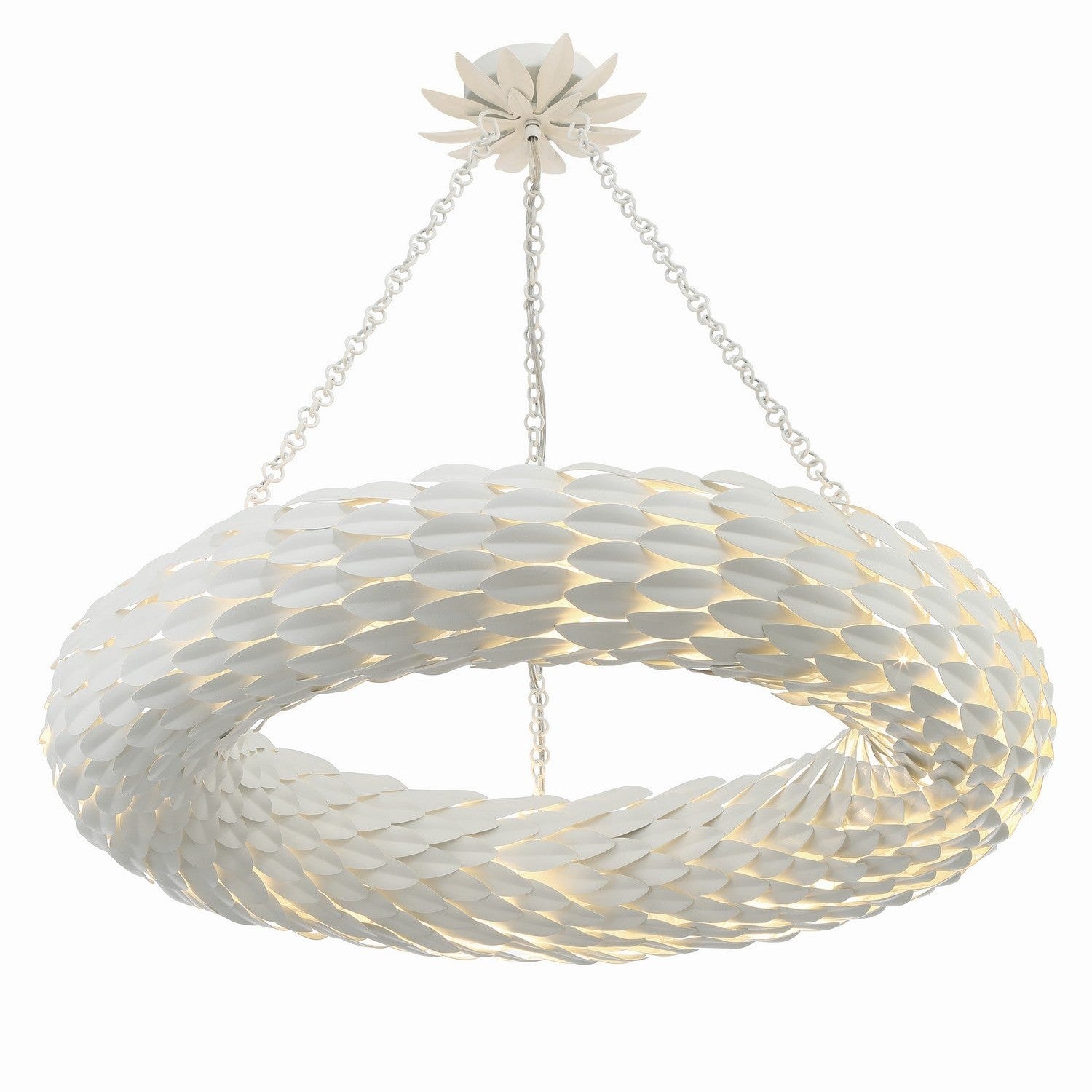 Crystorama - 538-MT - Eight Light Pendant - Broche - Matte White