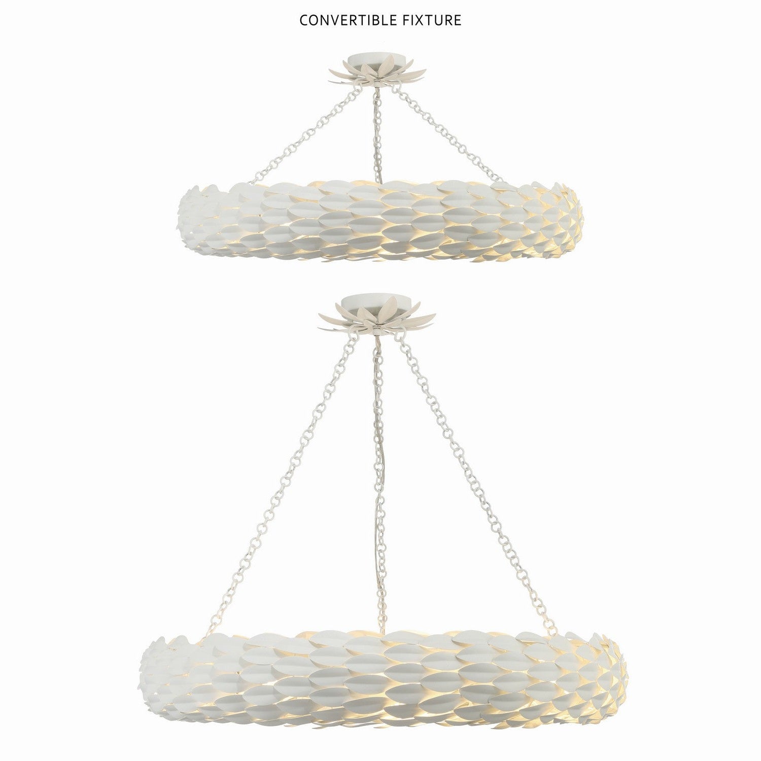 Crystorama - 538-MT - Eight Light Pendant - Broche - Matte White