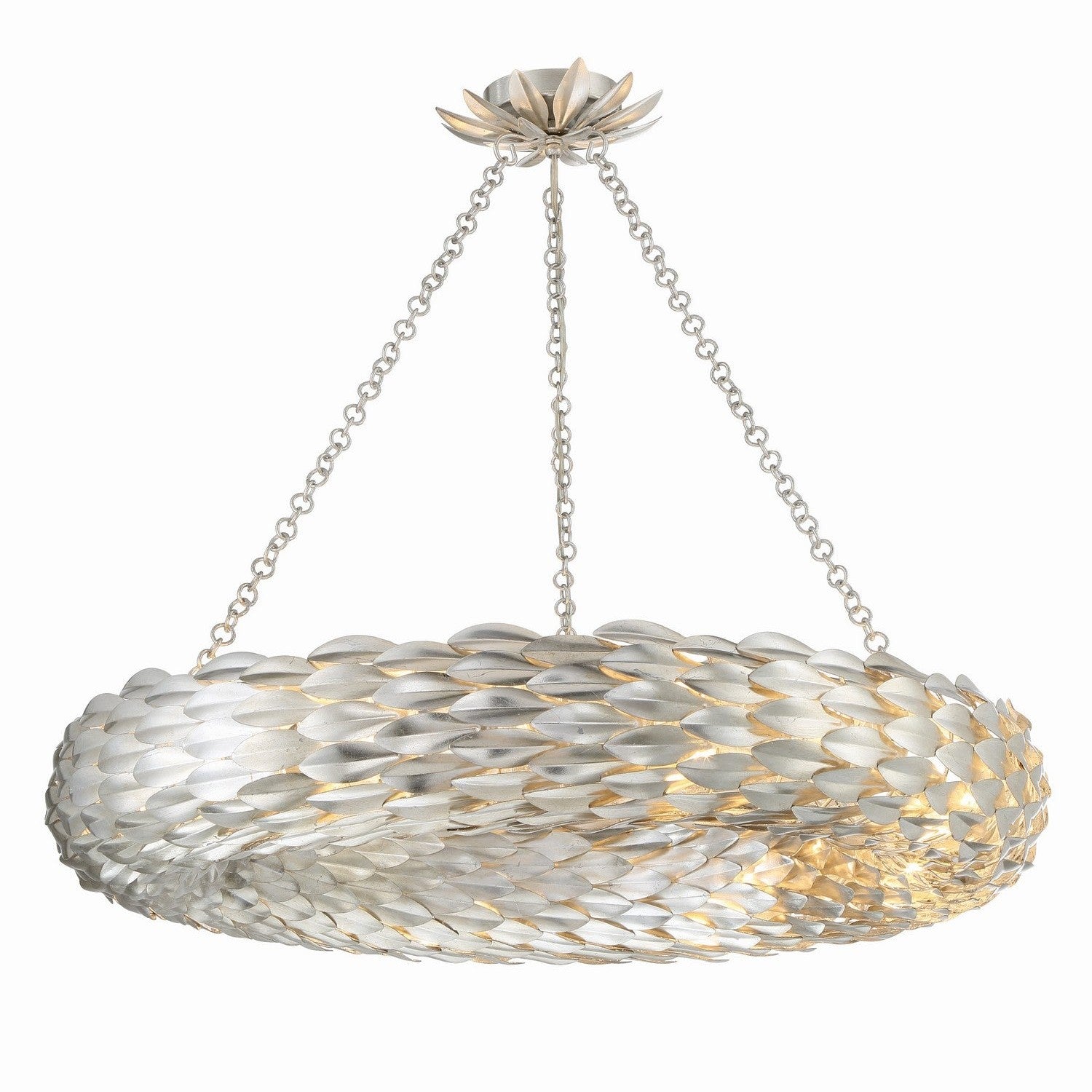 Crystorama - 538-SA - Eight Light Pendant - Broche - Antique Silver