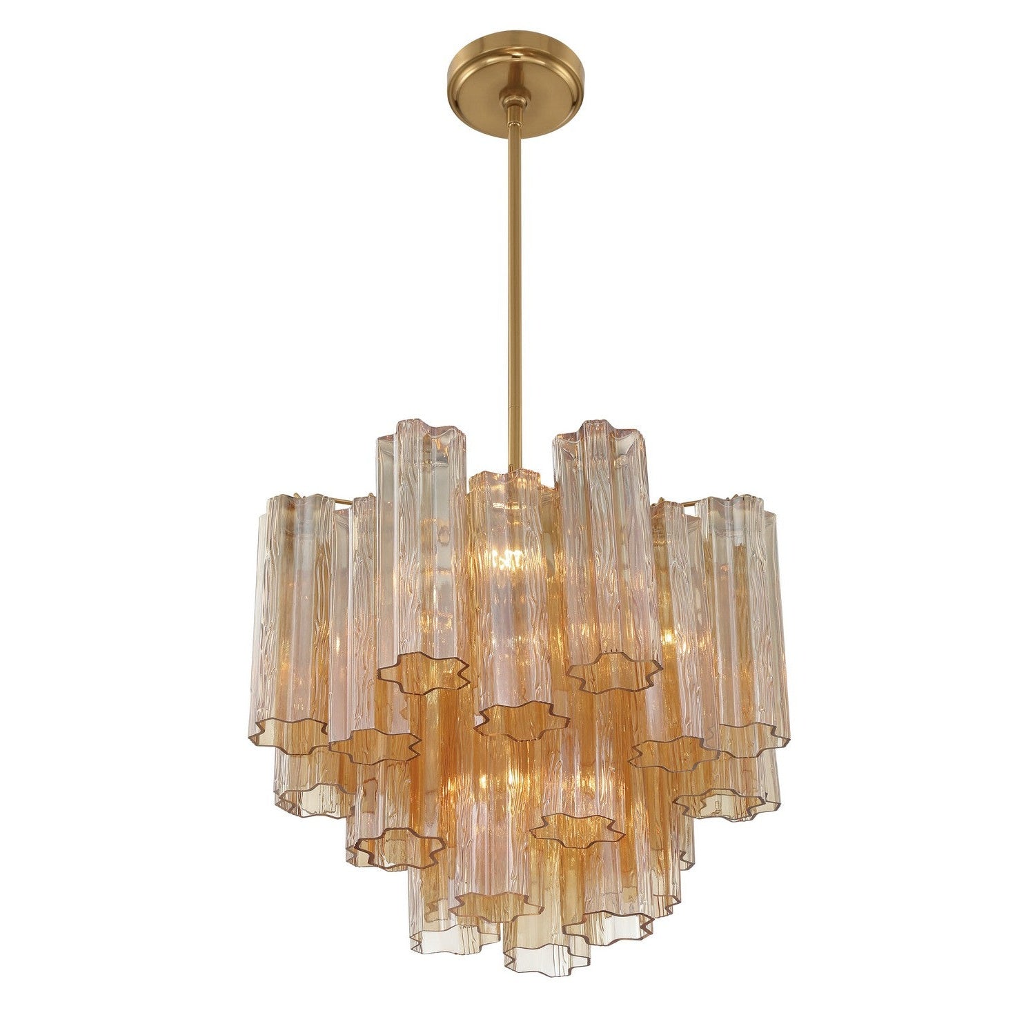 Crystorama - ADD-300-AG-AM - Four Light Chandelier - Addis - Aged Brass