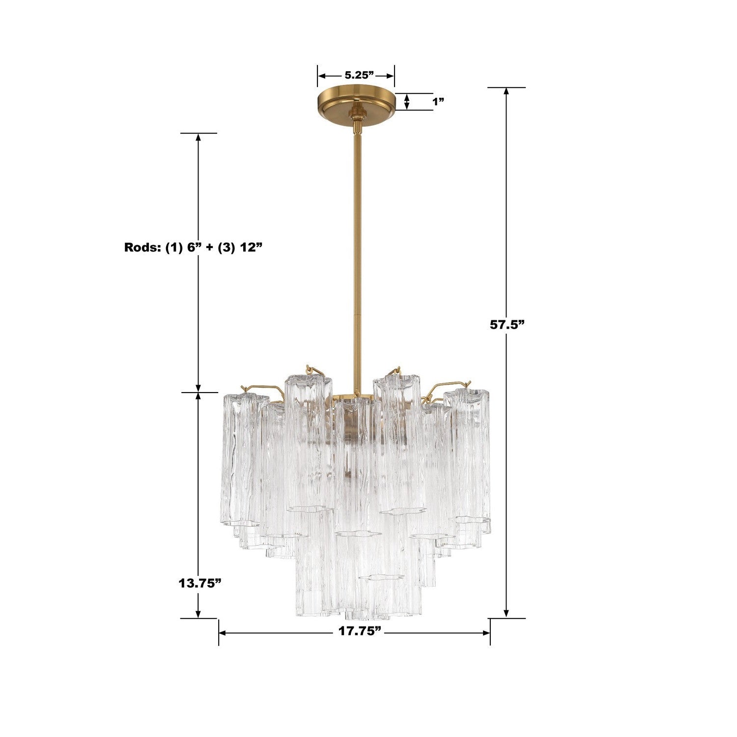 Crystorama - ADD-300-AG-CL - Four Light Chandelier - Addis - Aged Brass