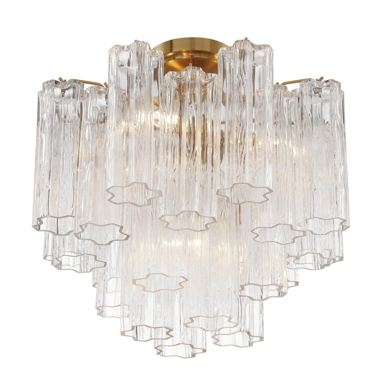 Crystorama - ADD-300-AG-CL_CEILING - Four Light Semi Flush Mount - Addis - Aged Brass