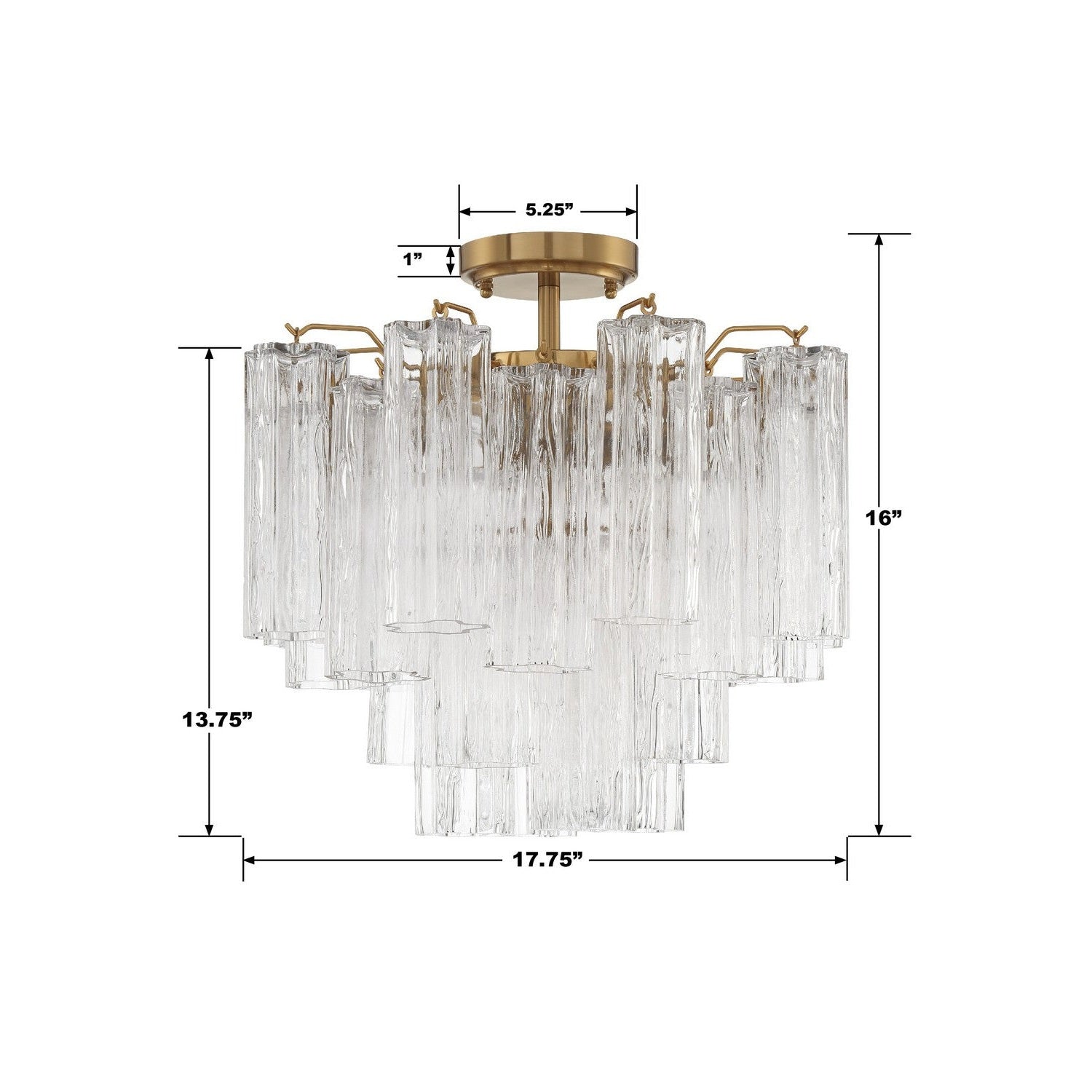 Crystorama - ADD-300-AG-CL_CEILING - Four Light Semi Flush Mount - Addis - Aged Brass