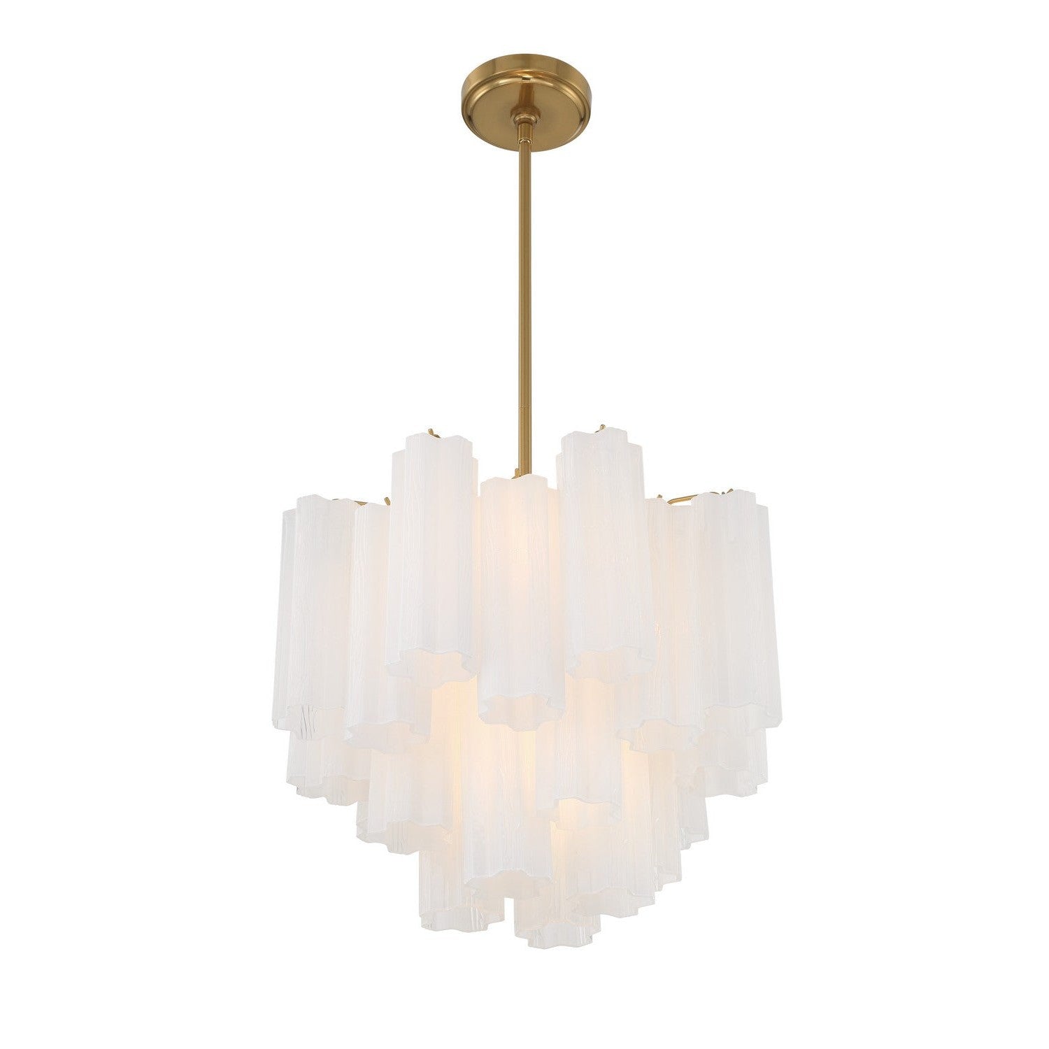 Crystorama - ADD-300-AG-WH - Four Light Chandelier - Addis - Aged Brass
