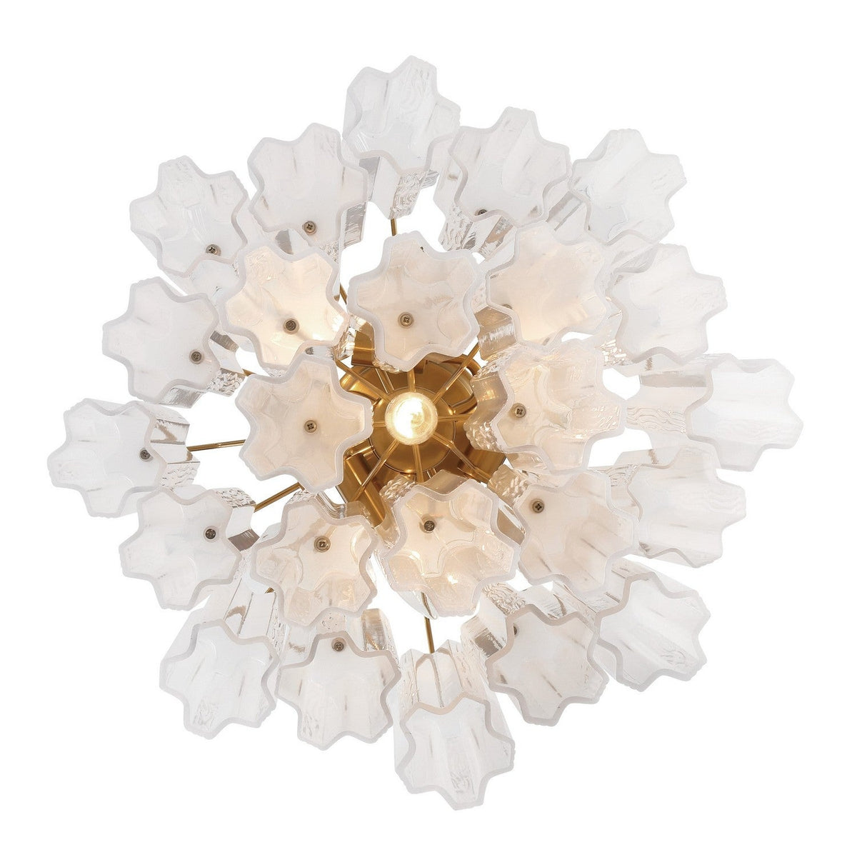 Crystorama - ADD-300-AG-WH_CEILING - Four Light Semi Flush Mount - Addis - Aged Brass