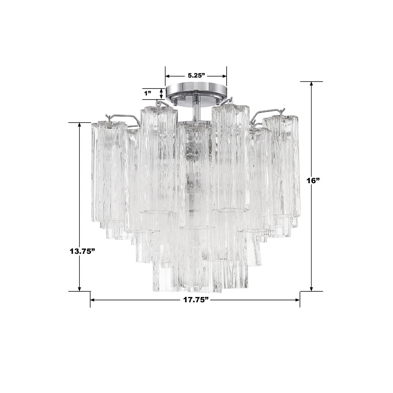 Crystorama - ADD-300-CH-CL_CEILING - Four Light Semi Flush Mount - Addis - Polished Chrome