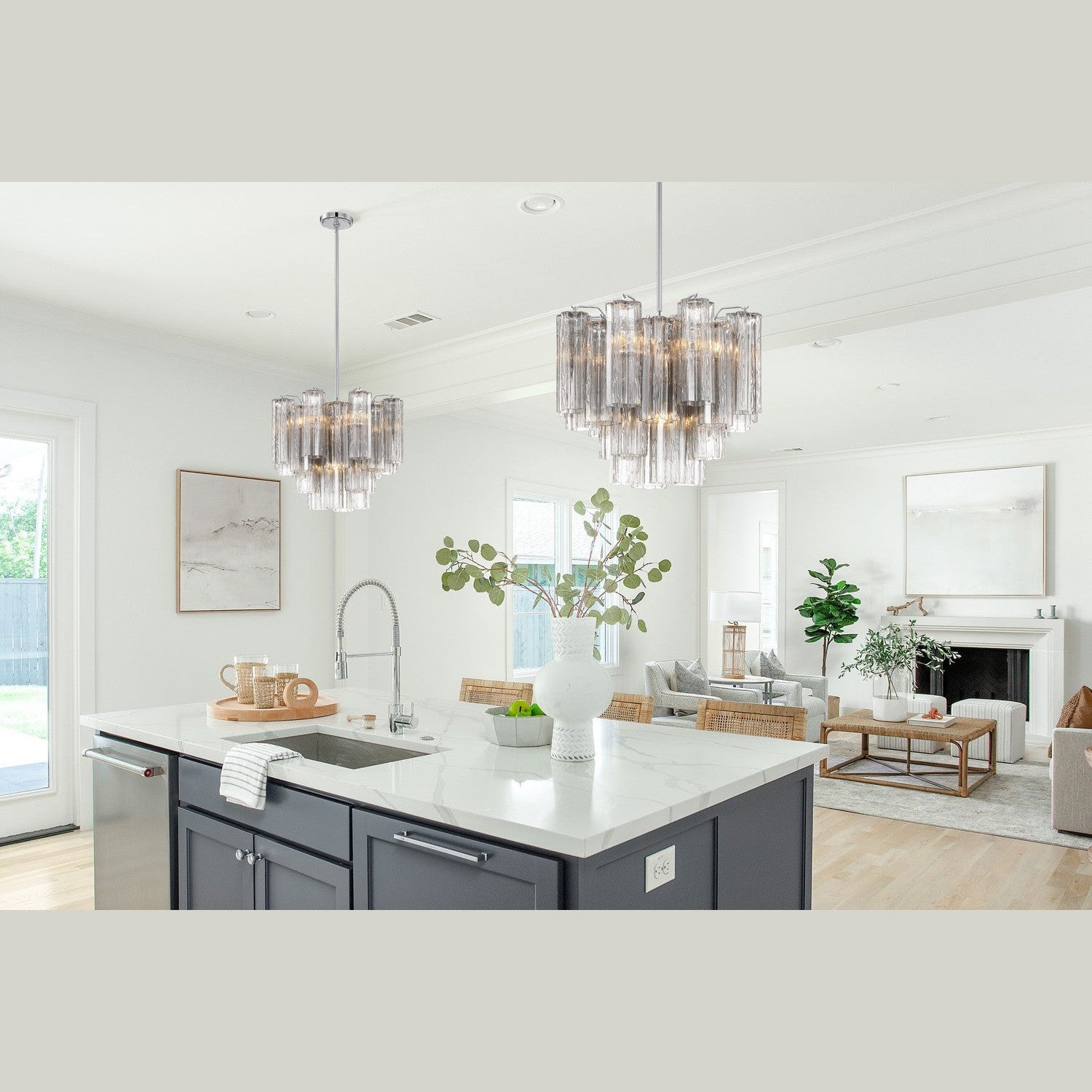 Crystorama - ADD-300-CH-SM - Four Light Chandelier - Addis - Polished Chrome