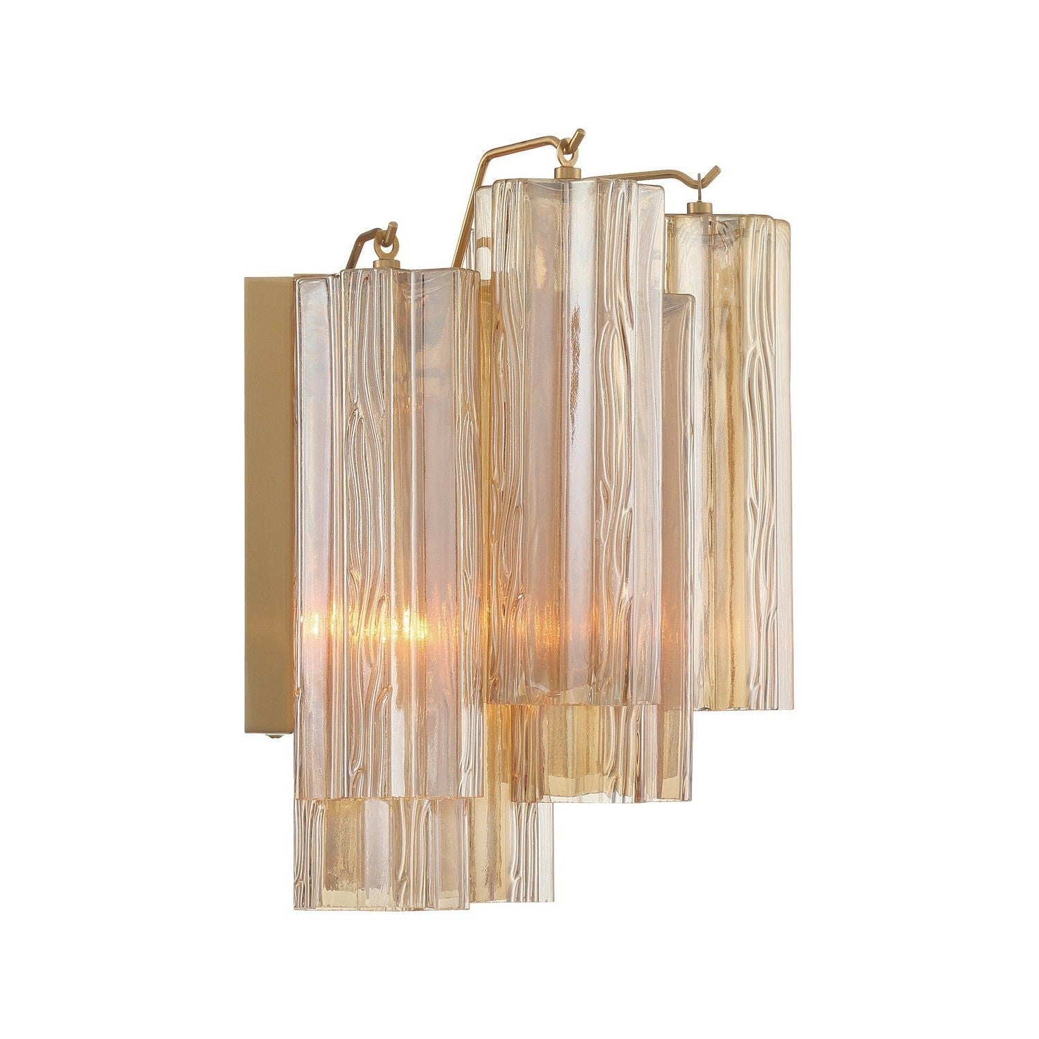 Crystorama - ADD-302-AG-AM - Two Light Wall Sconce - Addis - Aged Brass