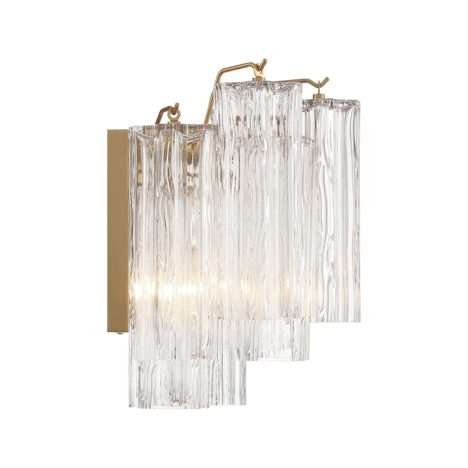 Crystorama - ADD-302-AG-CL - Two Light Wall Sconce - Addis - Aged Brass