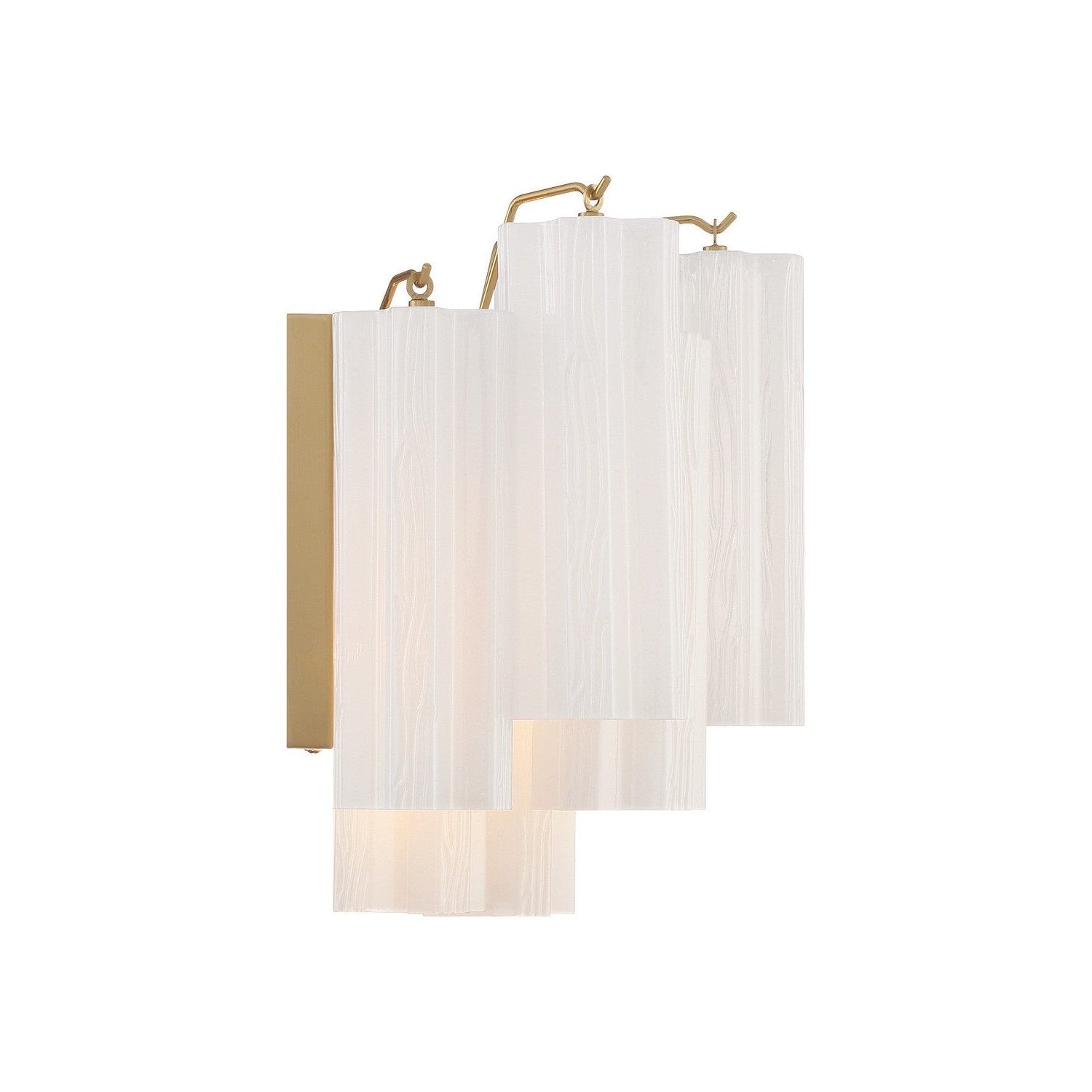 Crystorama - ADD-302-AG-WH - Two Light Wall Sconce - Addis - Aged Brass