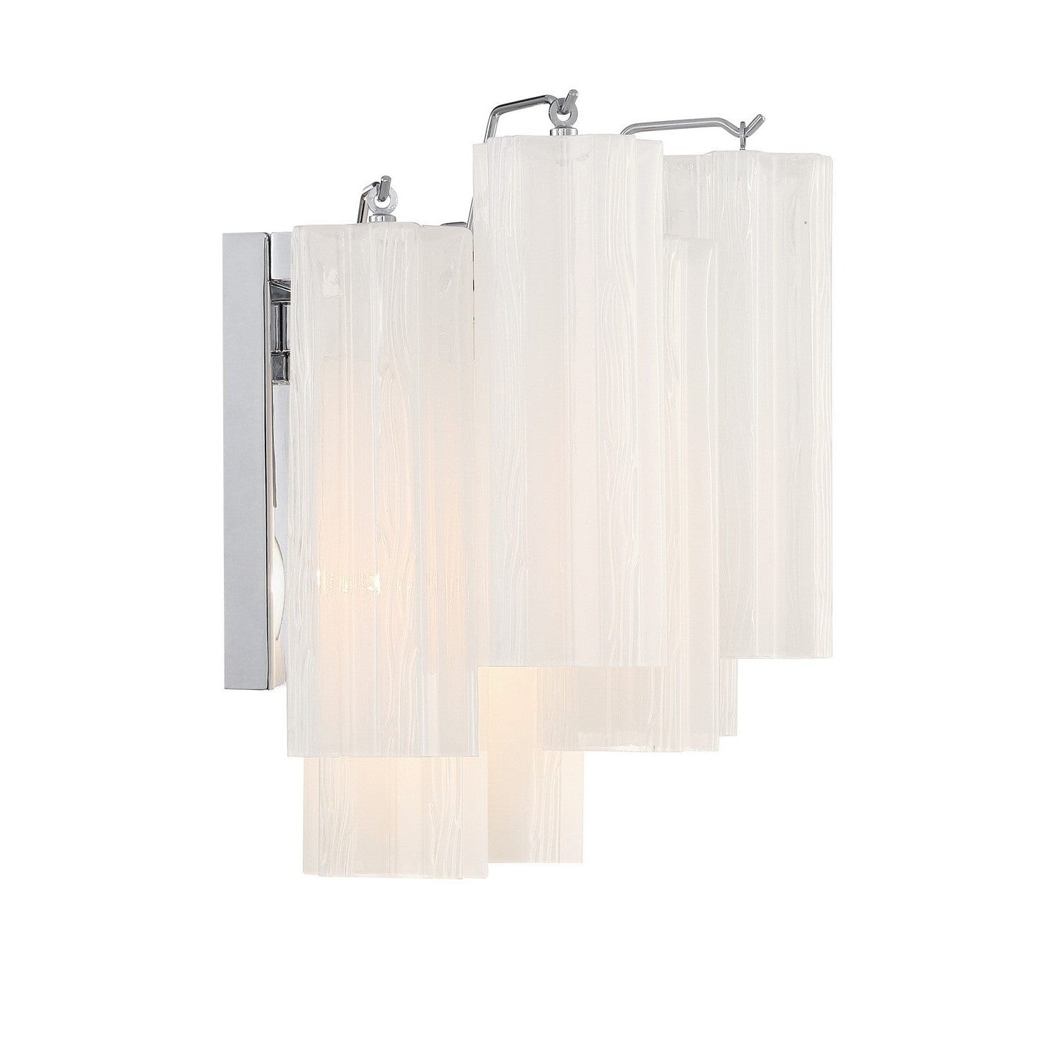 Crystorama - ADD-302-CH-WH - Two Light Wall Sconce - Addis - Polished Chrome