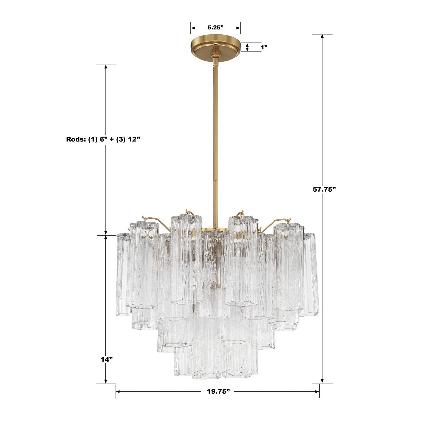 Crystorama - ADD-306-AG-CL - Six Light Chandelier - Addis - Aged Brass