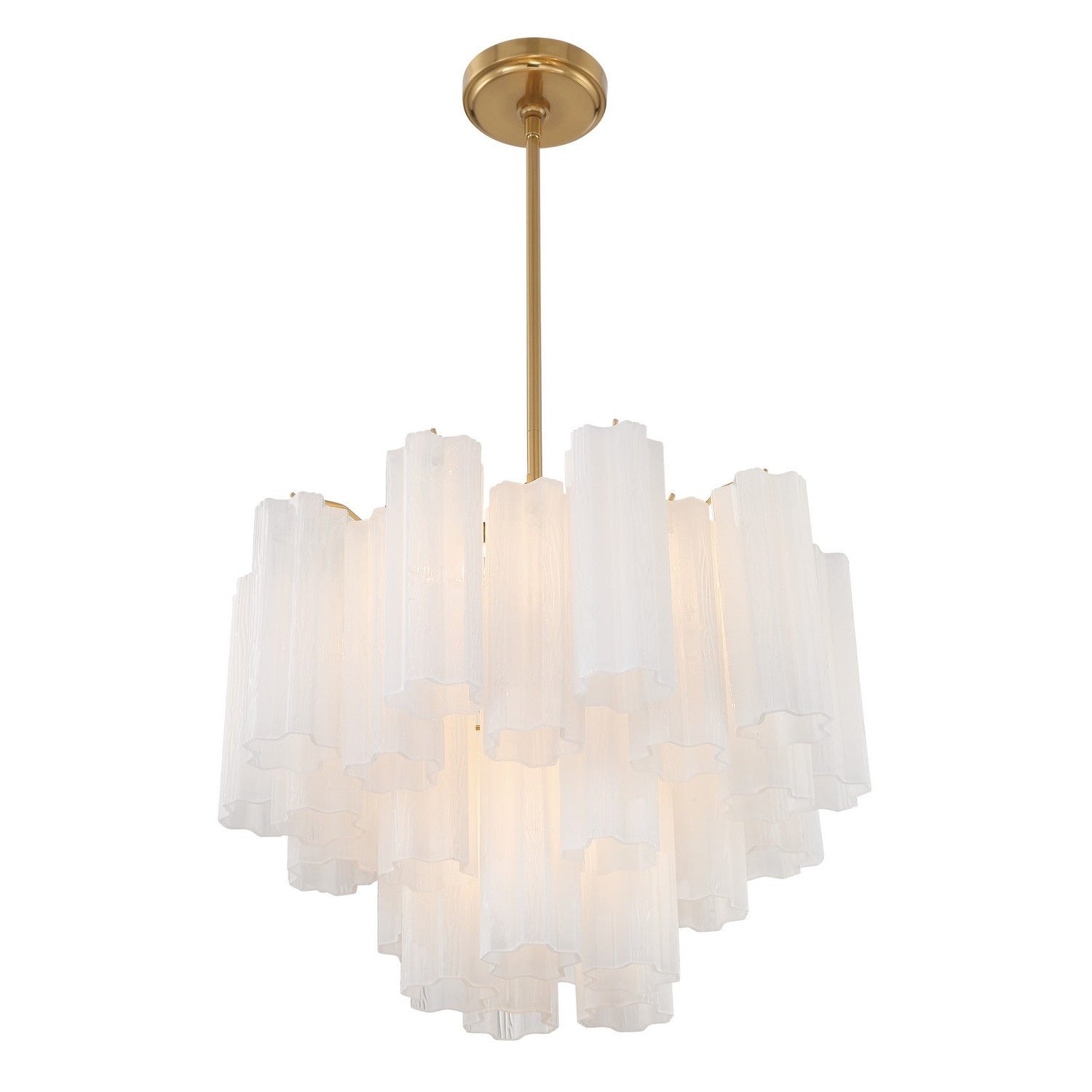 Crystorama - ADD-306-AG-WH - Six Light Chandelier - Addis - Aged Brass