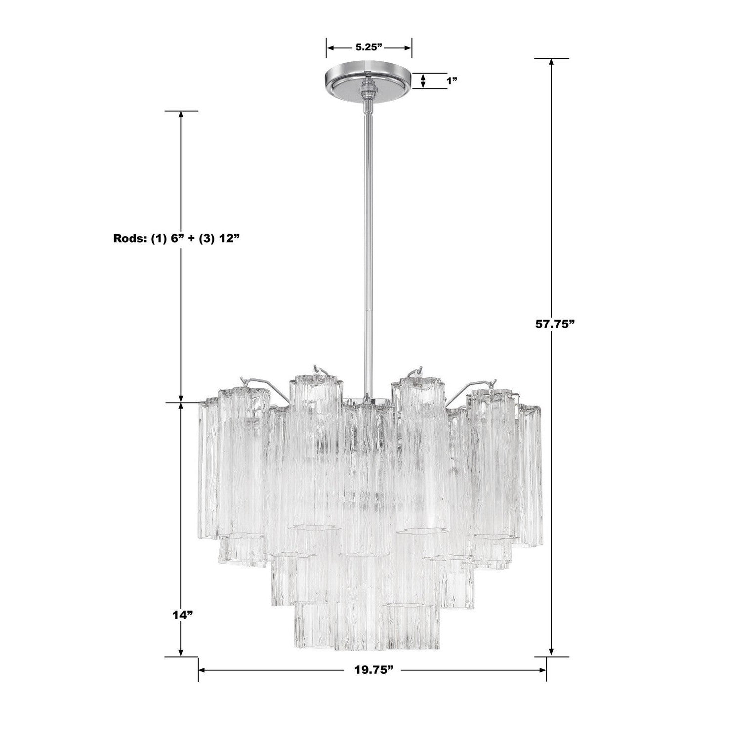 Crystorama - ADD-306-CH-CL - Six Light Chandelier - Addis - Polished Chrome