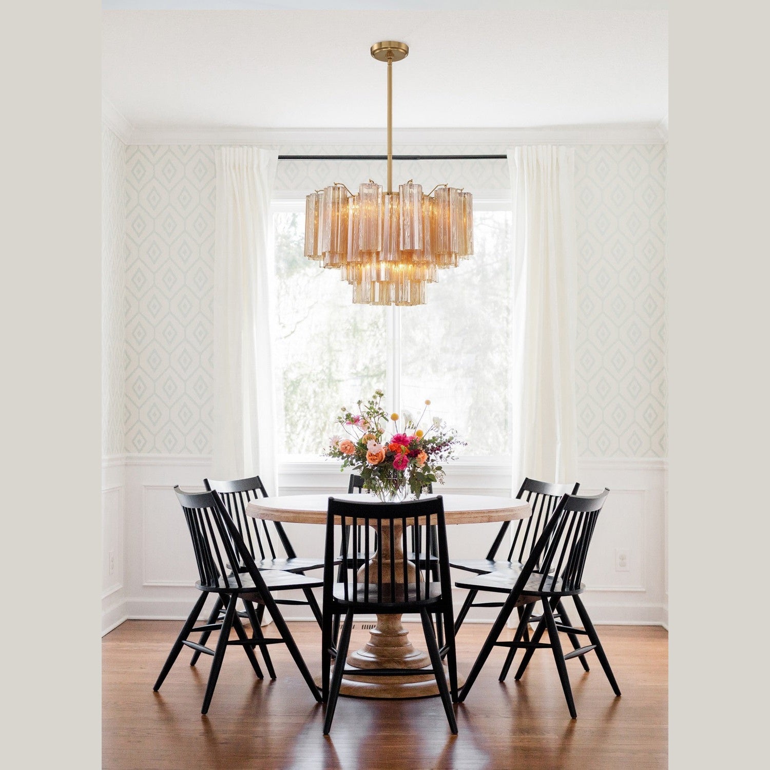 Crystorama - ADD-308-AG-AM - Nine Light Chandelier - Addis - Aged Brass