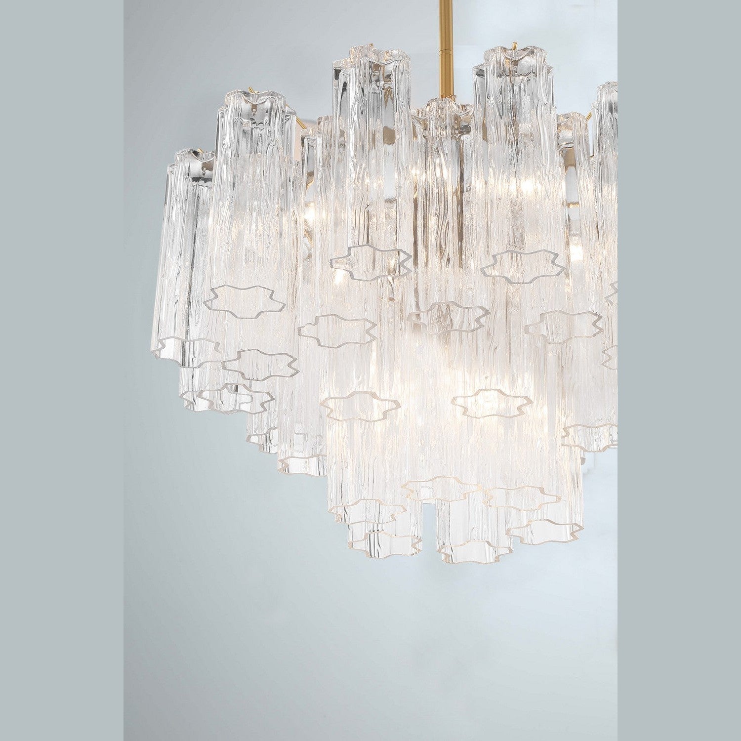 Crystorama - ADD-308-AG-CL - Nine Light Chandelier - Addis - Aged Brass