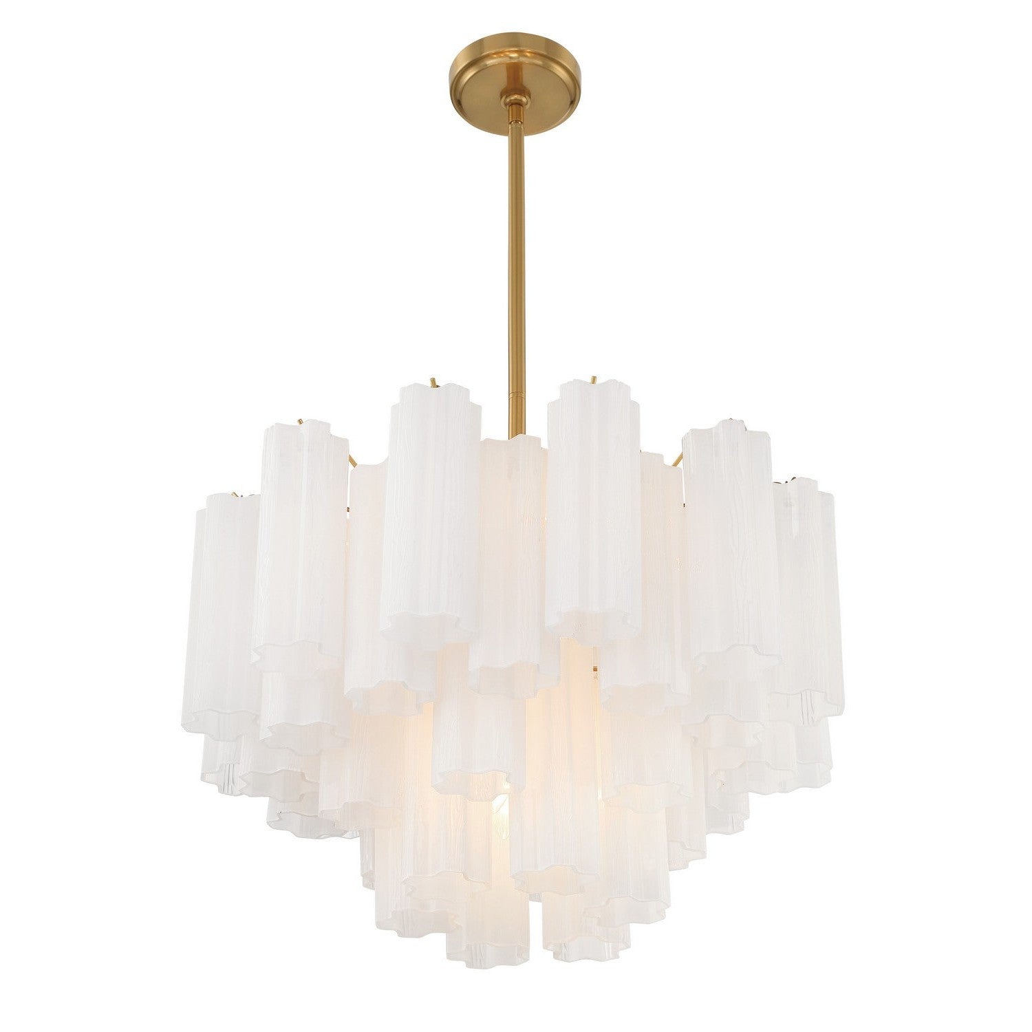 Crystorama - ADD-308-AG-WH - Nine Light Chandelier - Addis - Aged Brass