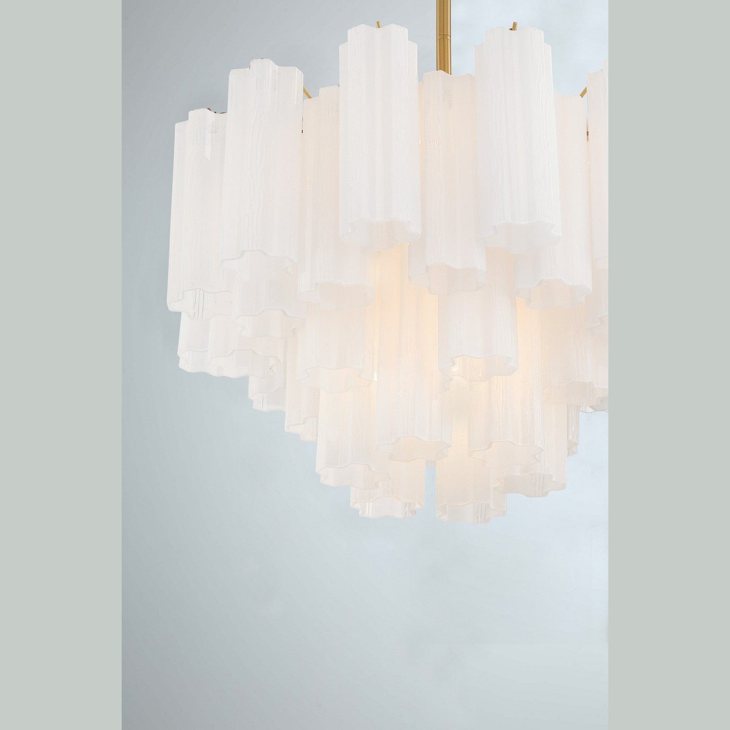 Crystorama - ADD-308-AG-WH - Nine Light Chandelier - Addis - Aged Brass
