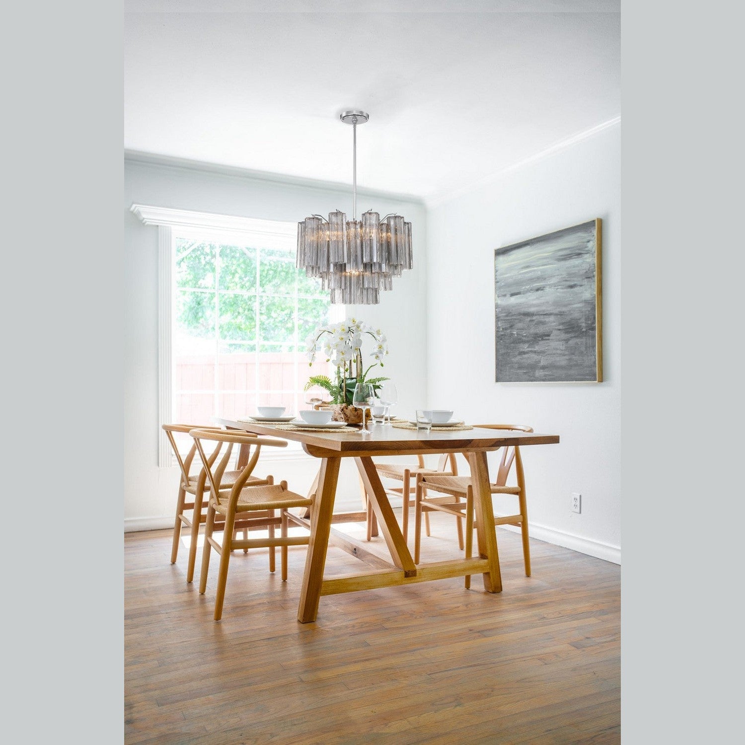 Crystorama - ADD-308-CH-SM - Nine Light Chandelier - Addis - Polished Chrome
