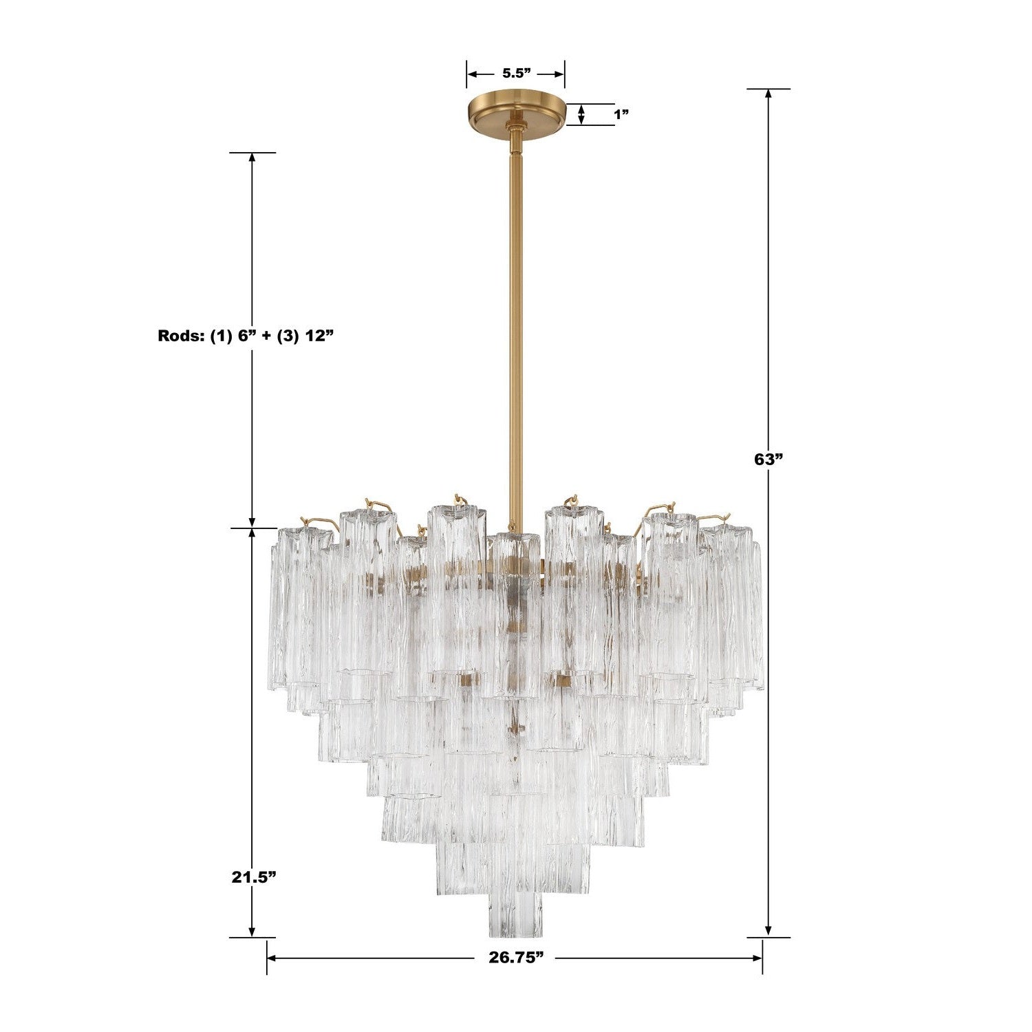 Crystorama - ADD-312-AG-CL - 12 Light Chandelier - Addis - Aged Brass