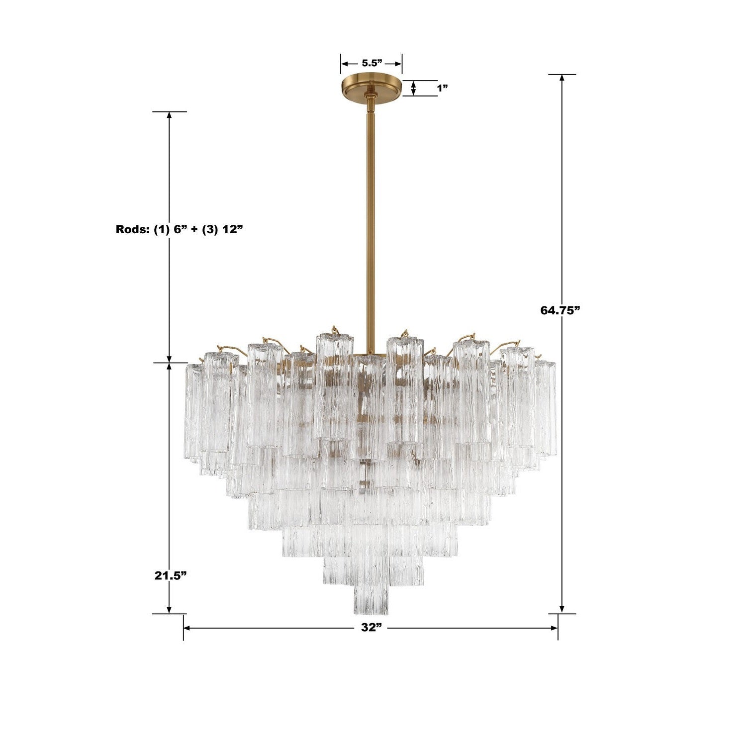 Crystorama - ADD-316-AG-CL - 16 Light Chandelier - Addis - Aged Brass