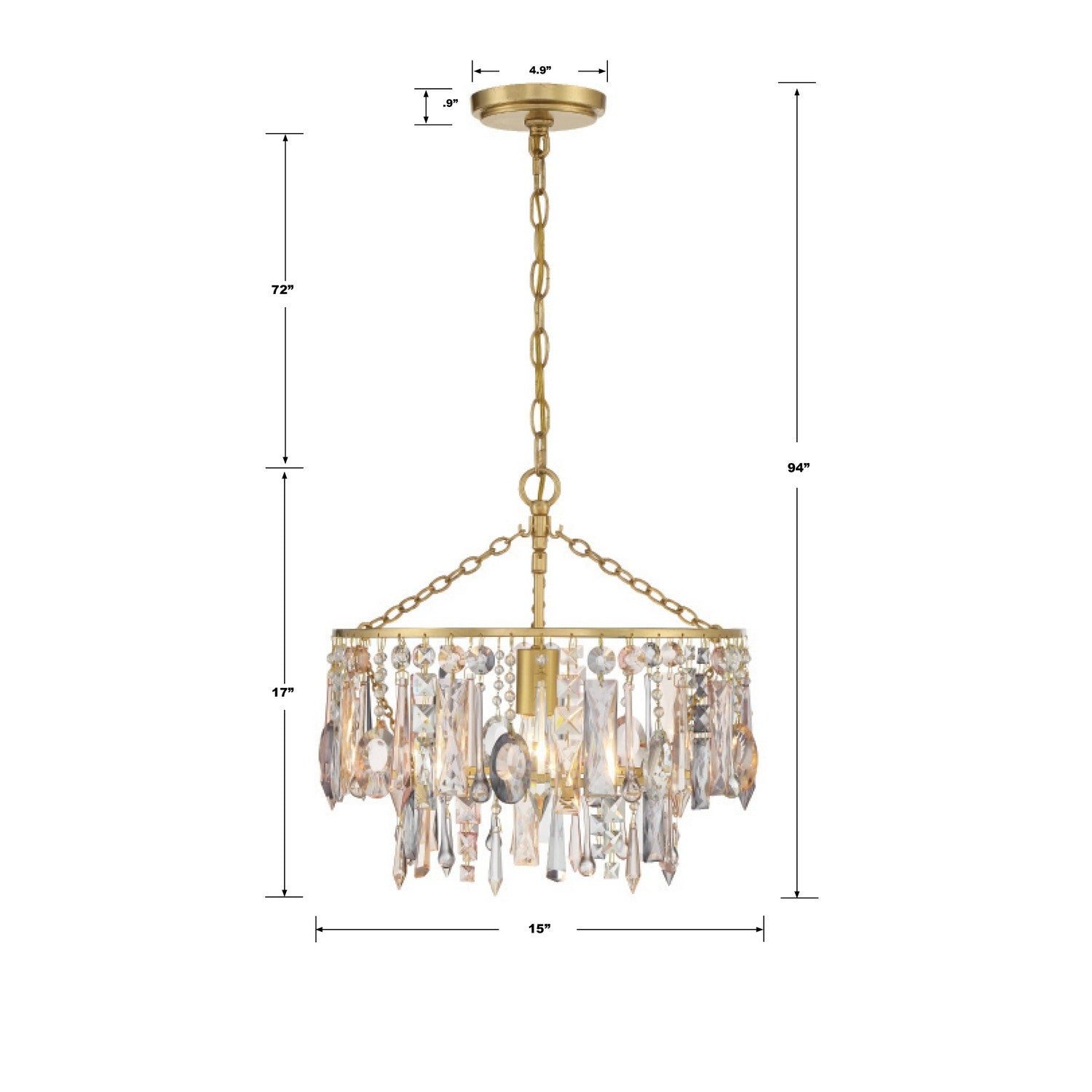 Crystorama - ELS-7100-GA - One Light Pendant - Elsa - Antique Gold