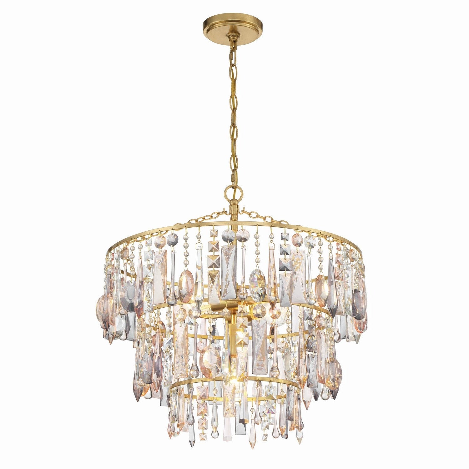 Crystorama - ELS-7103-GA - Three Light Pendant - Elsa - Antique Gold