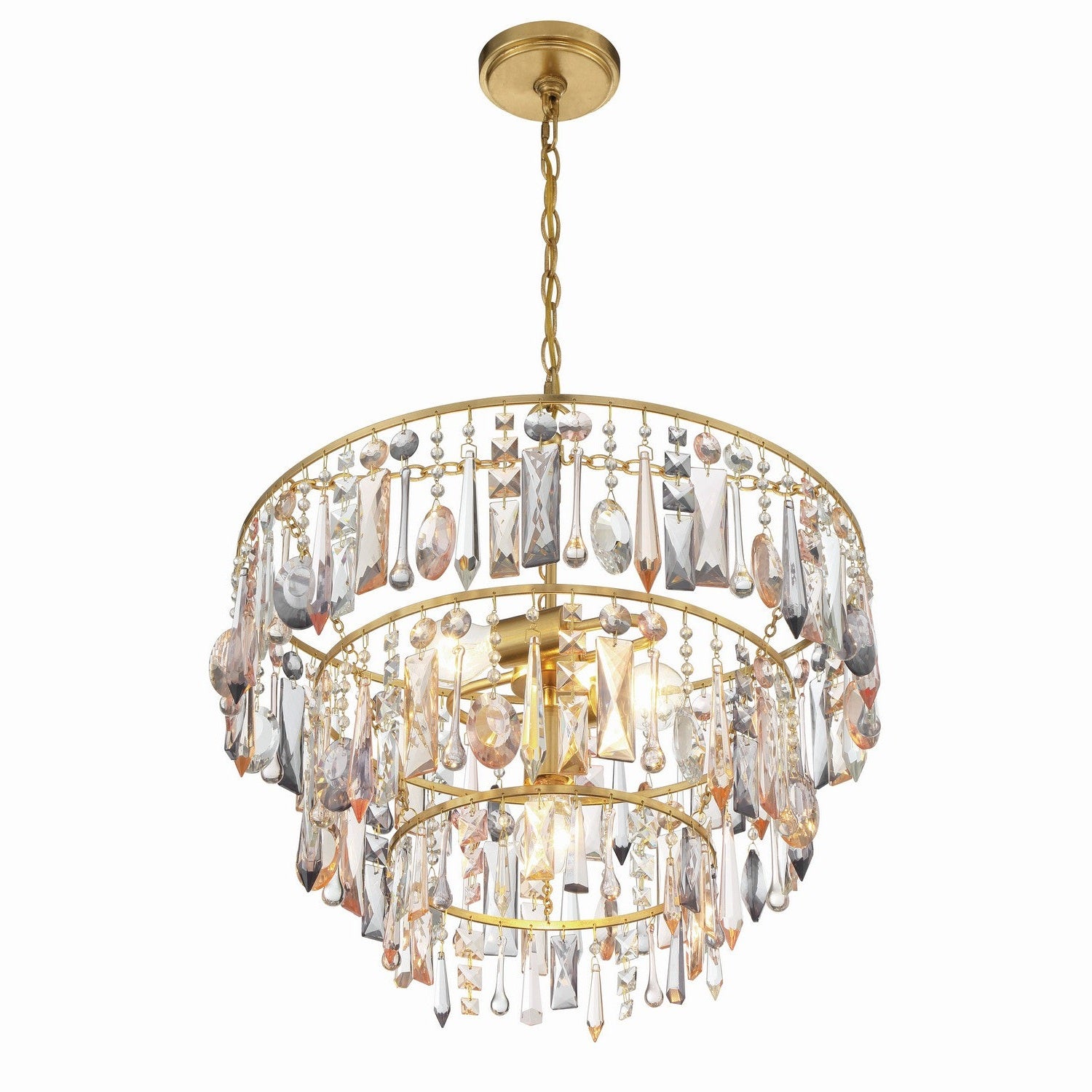 Crystorama - ELS-7103-GA - Three Light Pendant - Elsa - Antique Gold