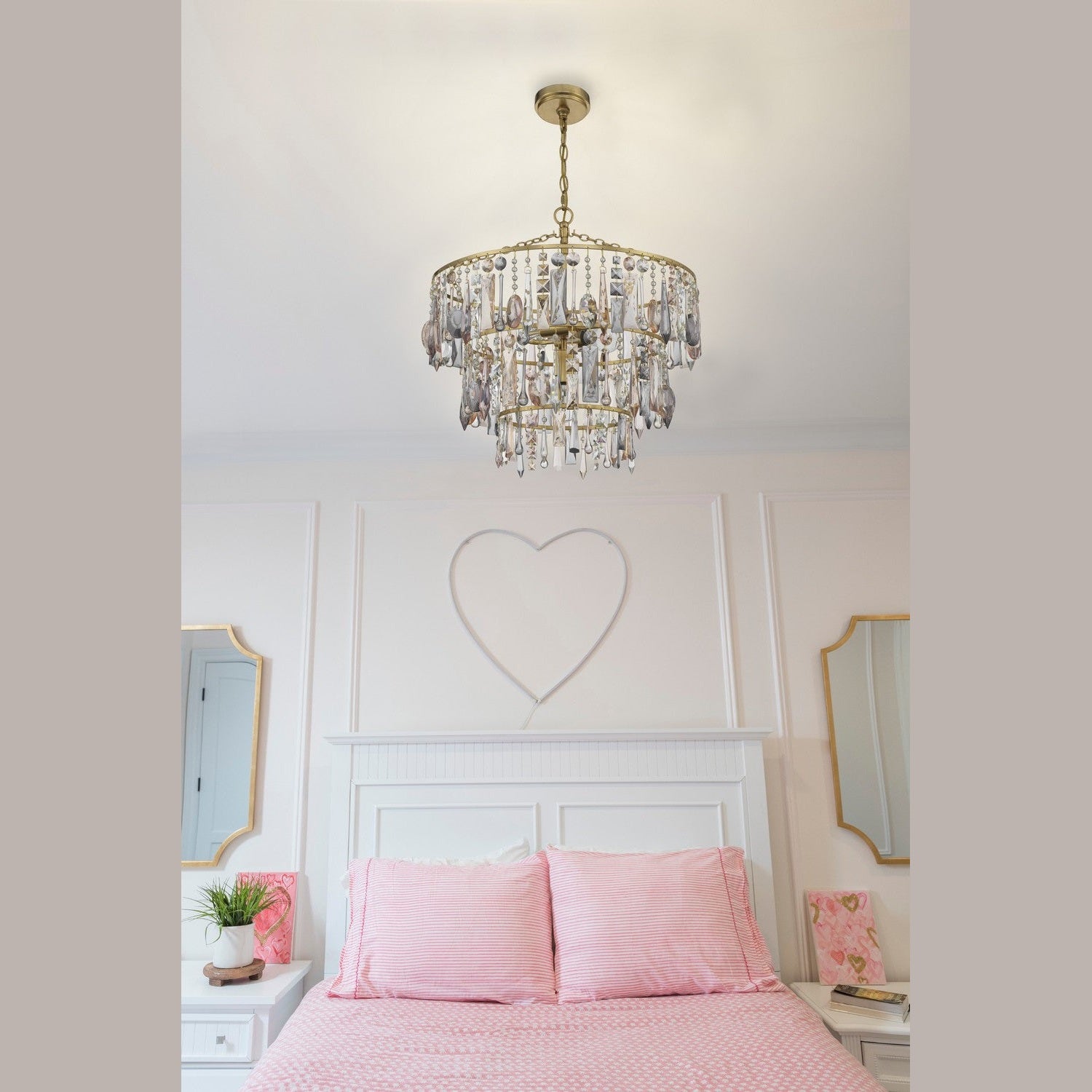 Crystorama - ELS-7103-GA - Three Light Pendant - Elsa - Antique Gold