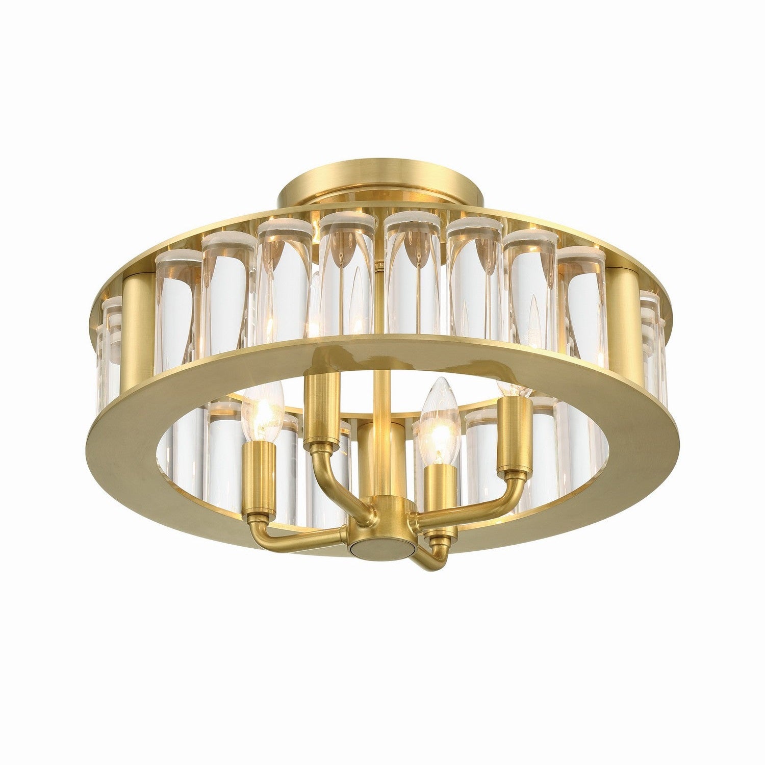 Crystorama - FAR-6000-AG - Four Light Semi Flush Mount - Farris - Aged Brass