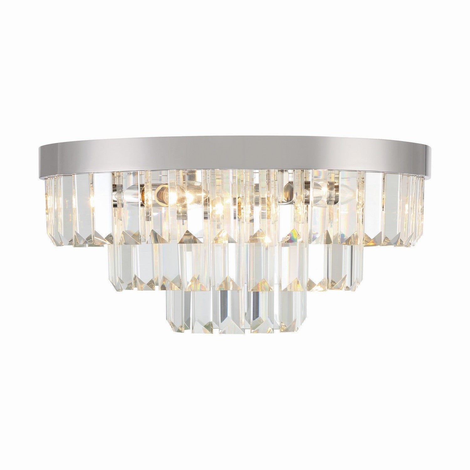 Crystorama - HAY-1403-PN - Eight Light Flush Mount - Hayes - Polished Nickel