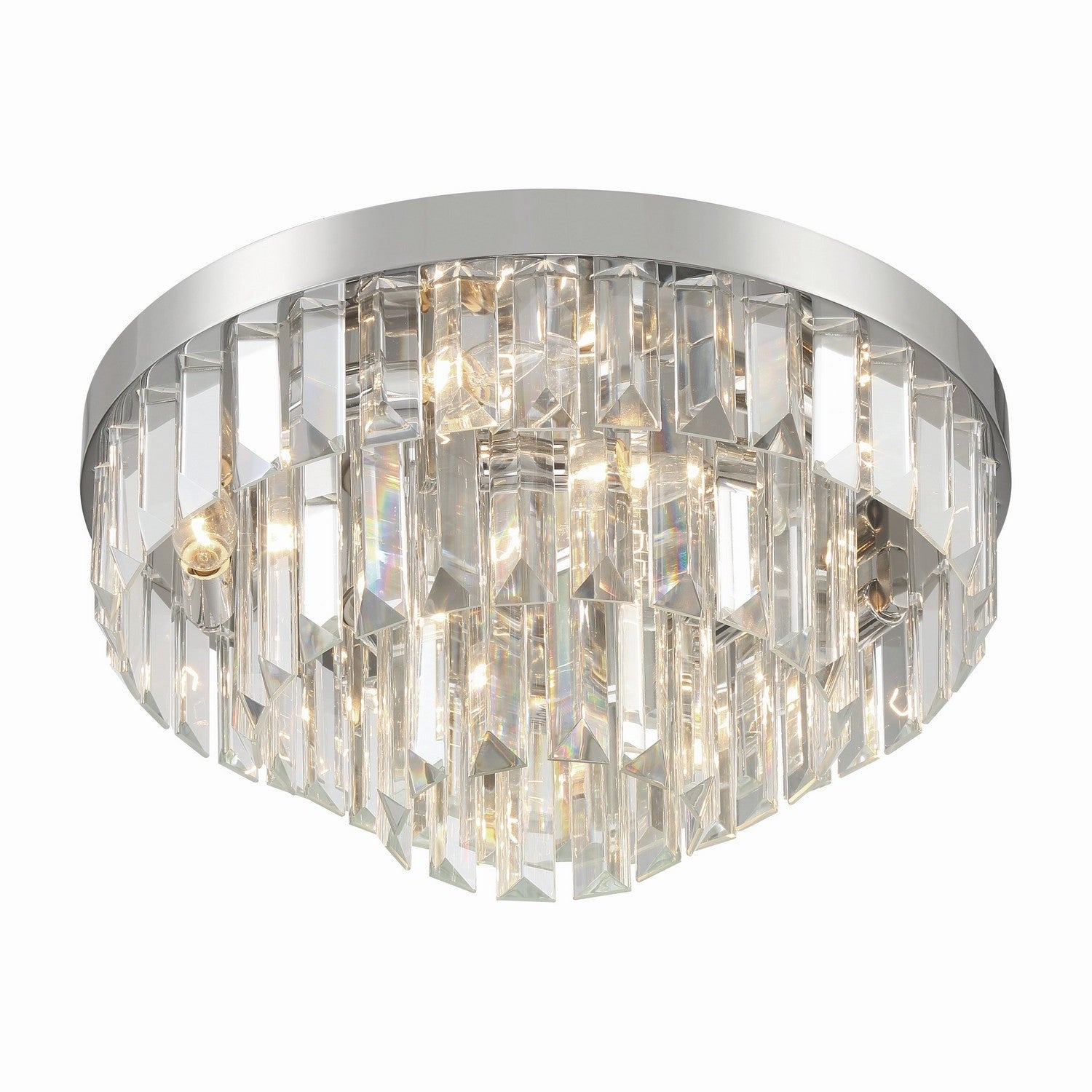 Crystorama - HAY-1403-PN - Eight Light Flush Mount - Hayes - Polished Nickel