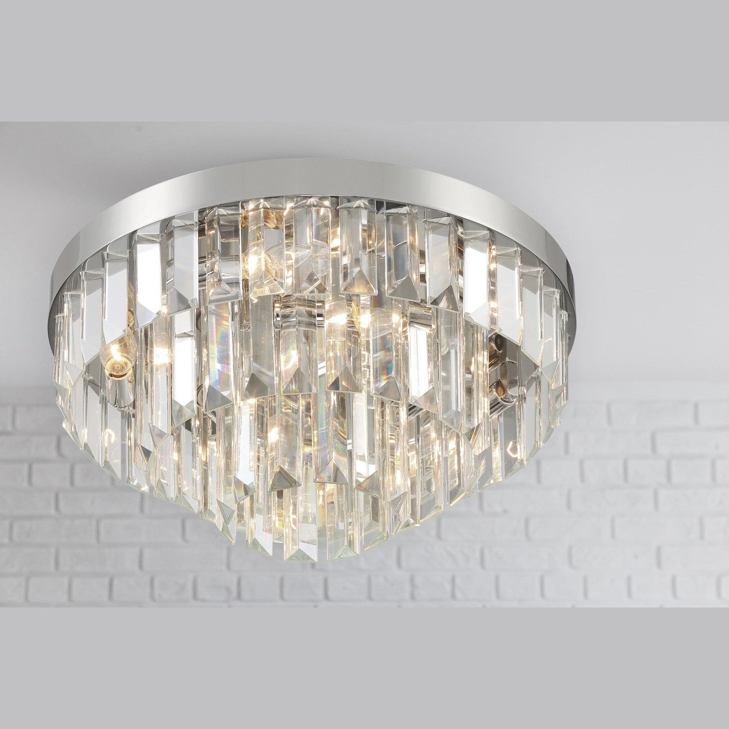 Crystorama - HAY-1403-PN - Eight Light Flush Mount - Hayes - Polished Nickel