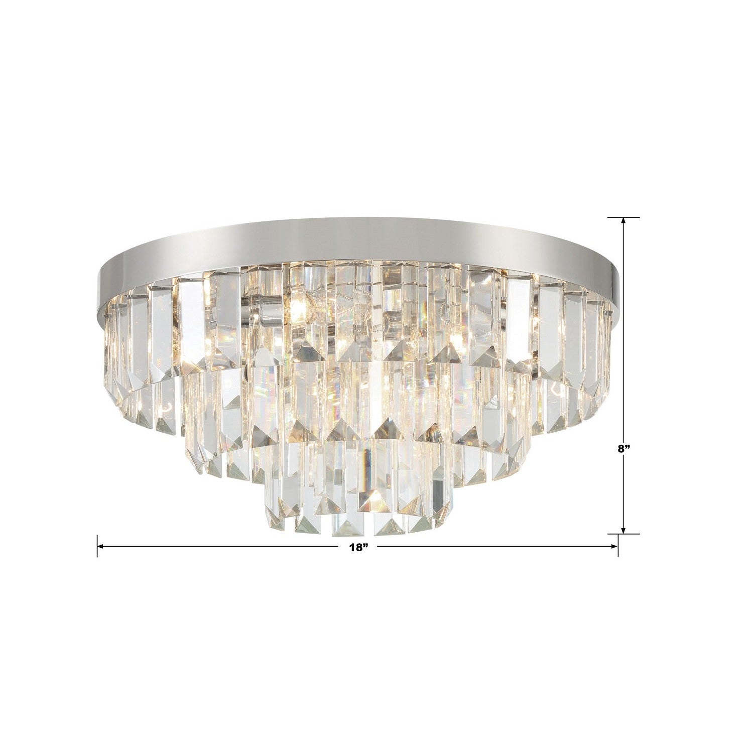 Crystorama - HAY-1403-PN - Eight Light Flush Mount - Hayes - Polished Nickel