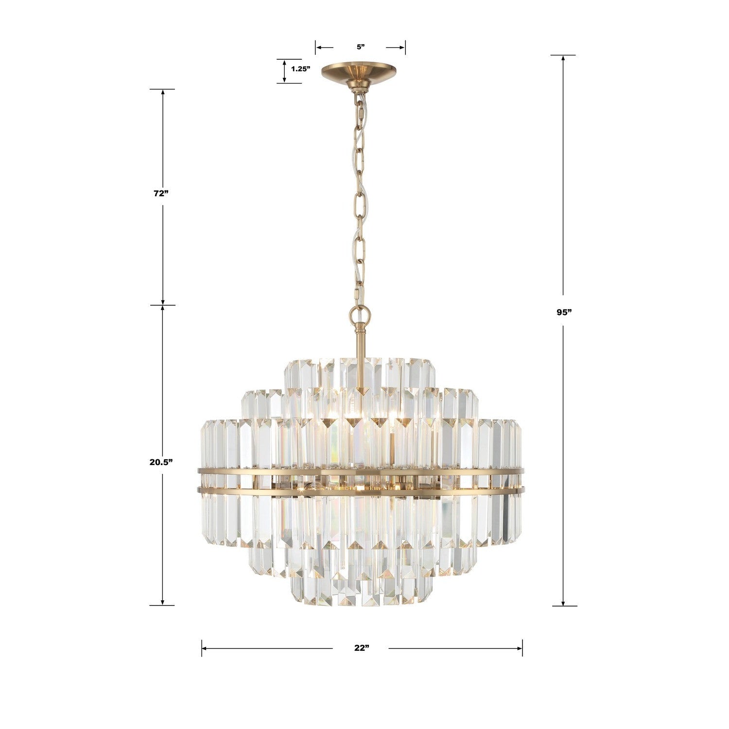 Crystorama - HAY-1405-AG - 12 Light Chandelier - Hayes - Aged Brass