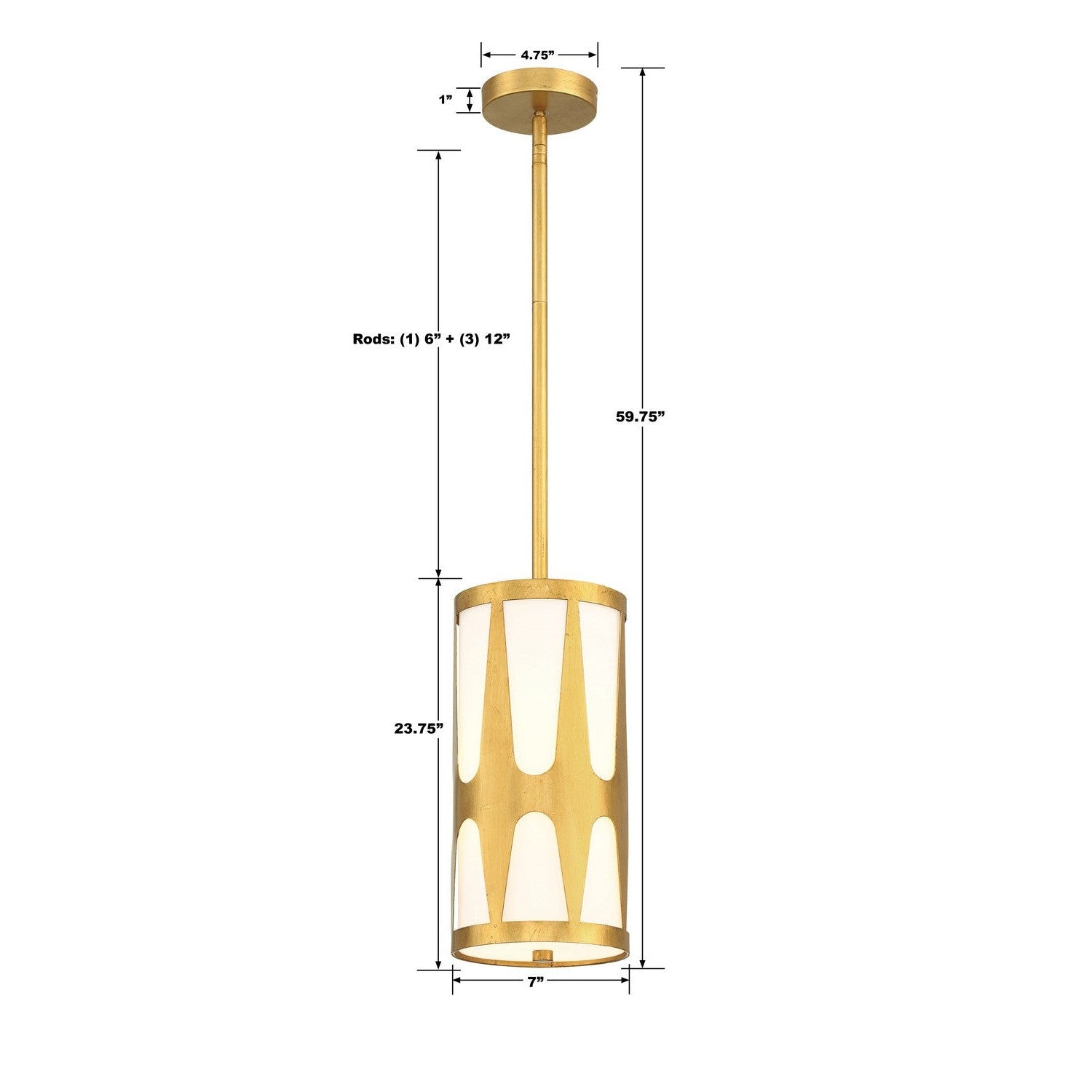 Crystorama - ROY-801-GA - One Light Pendant - Royston - Antique Gold