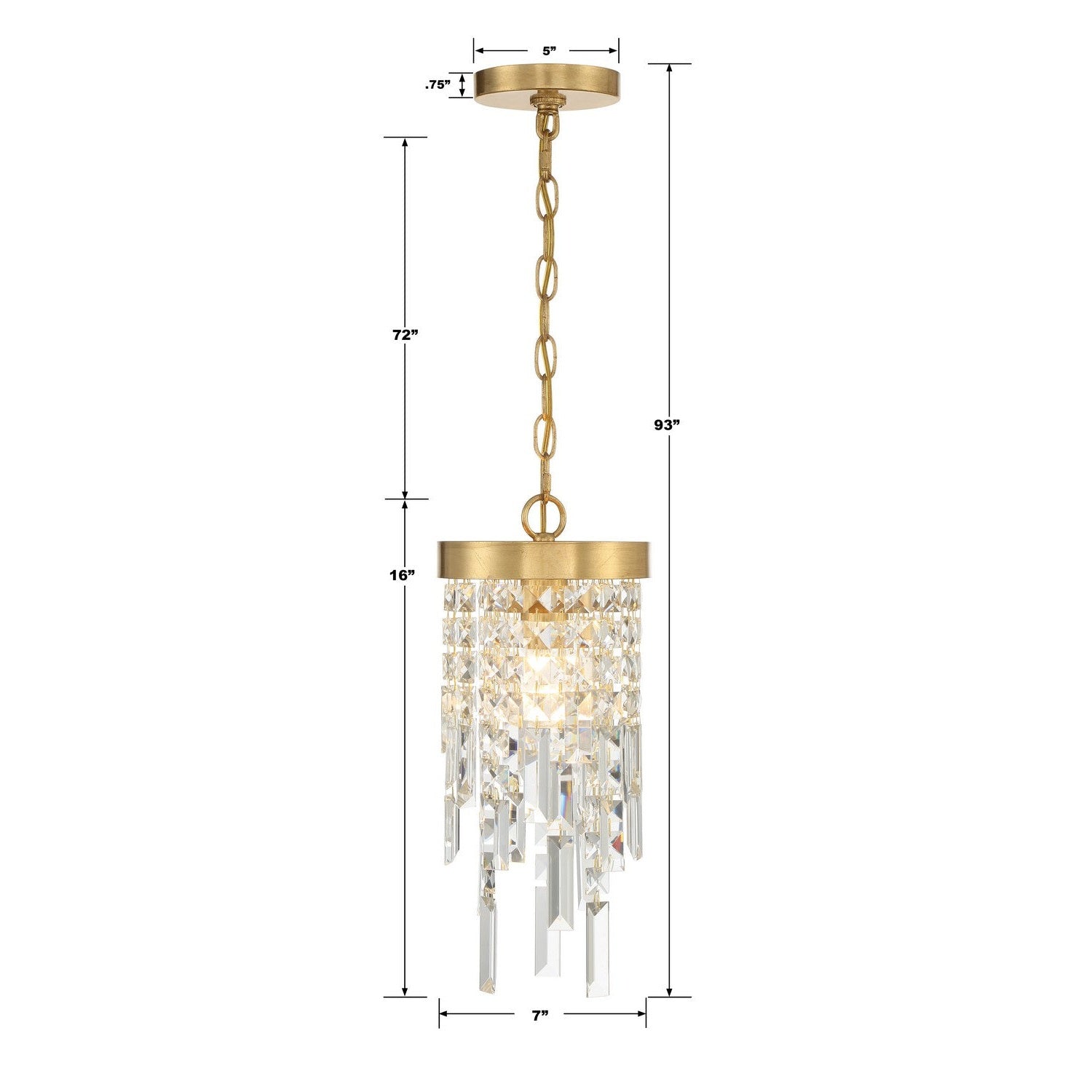 Crystorama - WIN-210-GA-CL-MWP - One Light Pendant - Winfield - Antique Gold