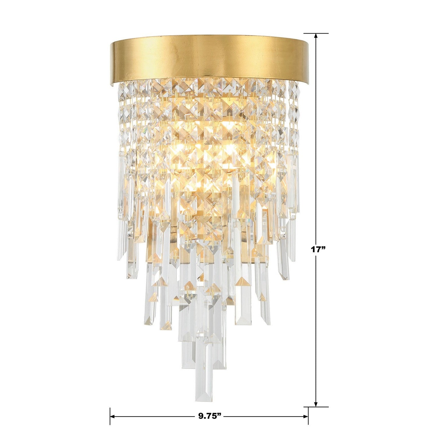 Crystorama - WIN-212-GA-CL-MWP - Two Light Wall Sconce - Winfield - Antique Gold