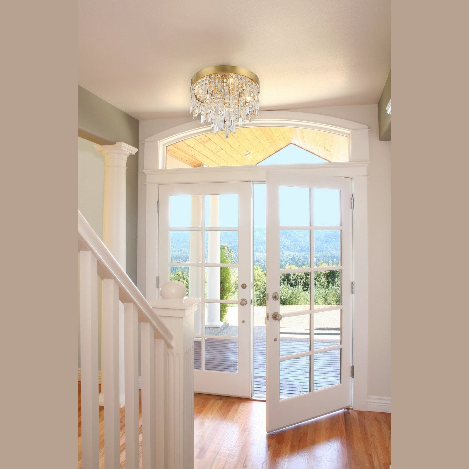 Crystorama - WIN-213-GA-CL-MWP - Four Light Flush Mount - Winfield - Antique Gold