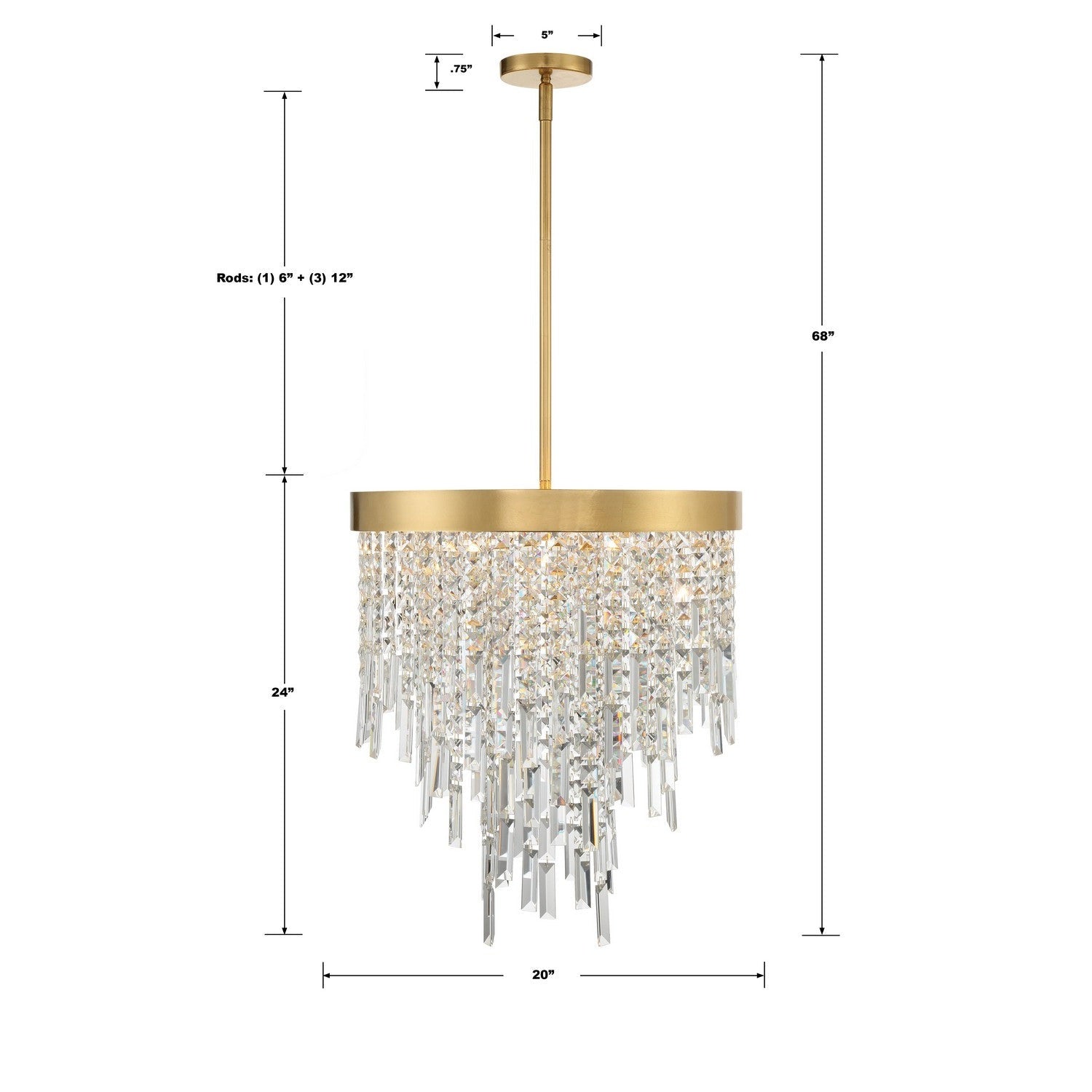 Crystorama - WIN-215-GA-CL-MWP - Five Light Chandelier - Winfield - Antique Gold
