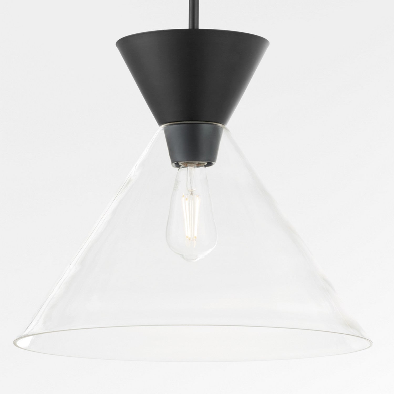 Quorum - 8119-259 - One Light Pendant - Beldar - Matte Black w/ Clear Glass