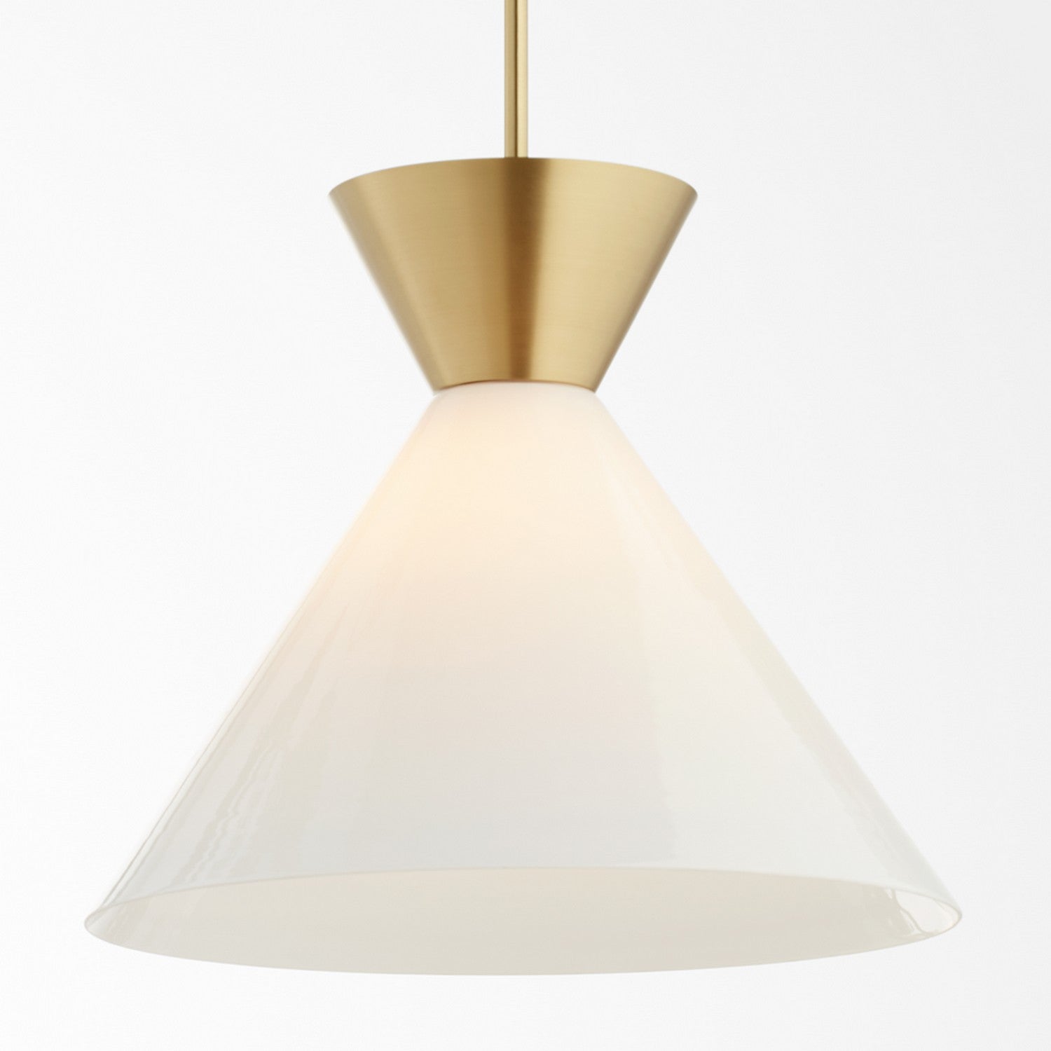 Quorum - 8119-80 - One Light Pendant - Beldar - Aged Brass w/ Gloss Opal