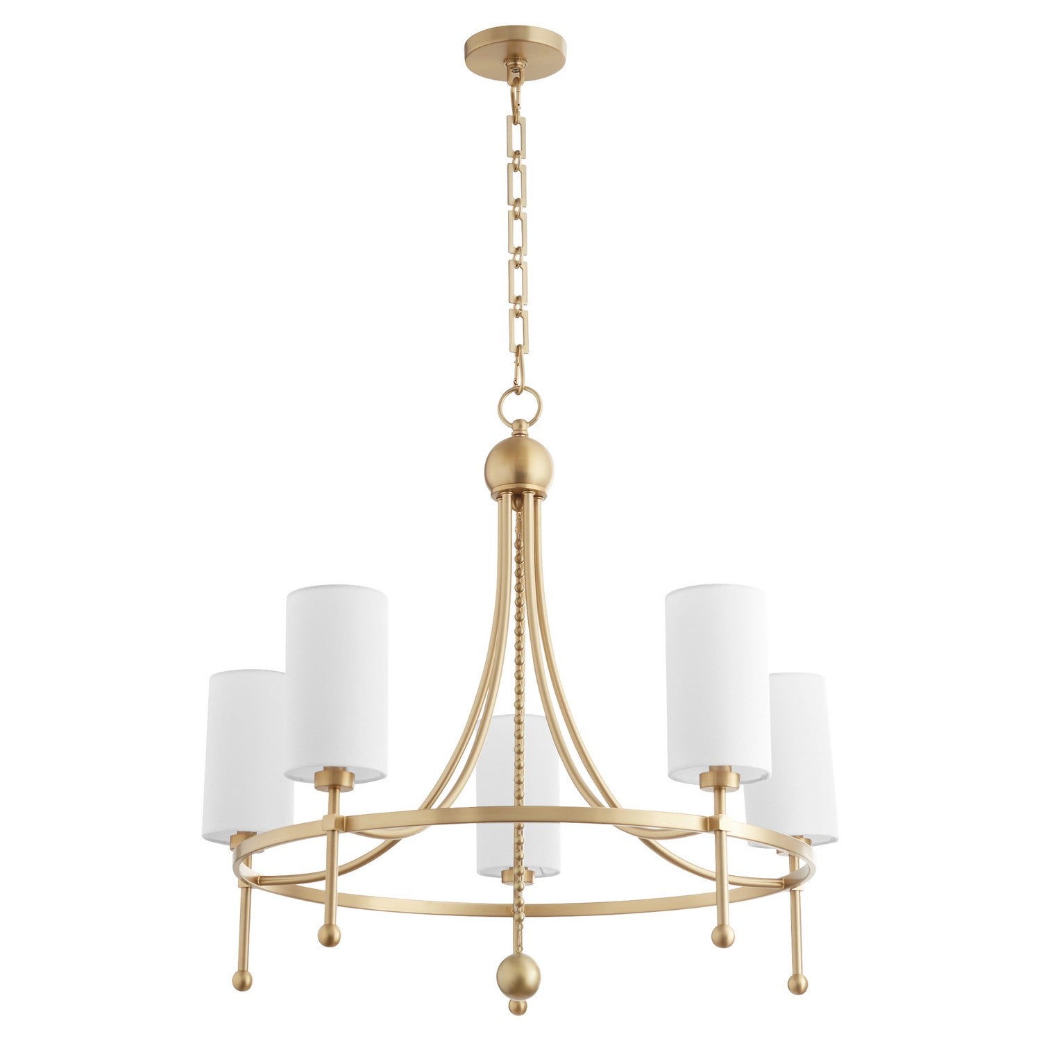 Quorum - 664-5-80 - Five Light Chandelier - Lee Boulevard - Aged Brass