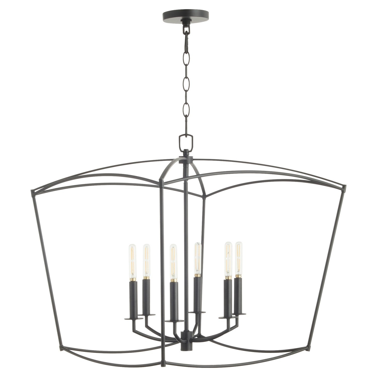 Quorum - 6412-6-59 - Six Light Pendant - Mantle - Matte Black