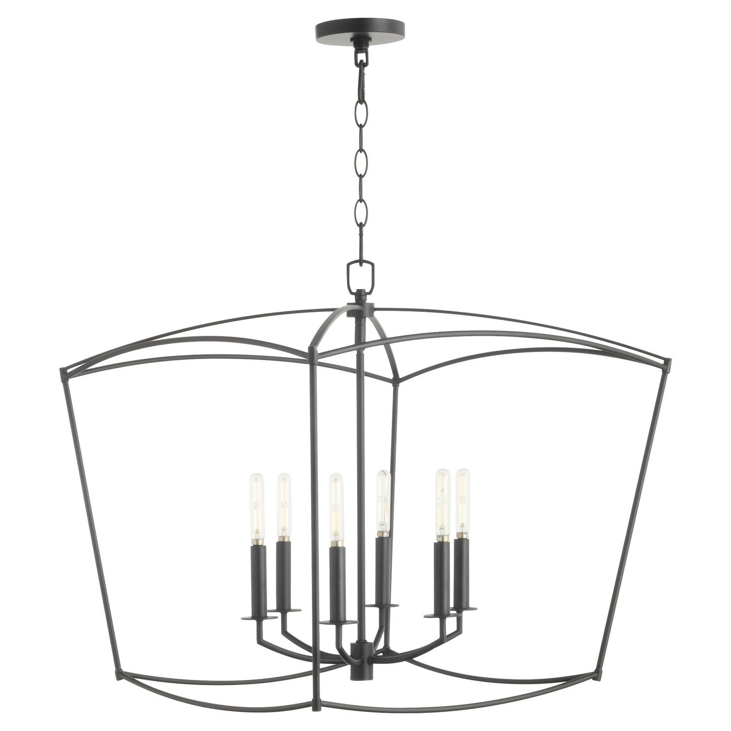 Quorum - 6412-6-59 - Six Light Pendant - Mantle - Matte Black
